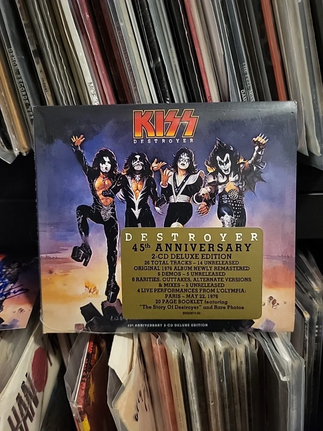 Kiss Signed Autograph Destroyer CD Art Card Gene Simmons Paul Stanley 45th Seale, image 2