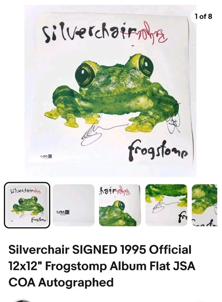 SILVERCHAIR SIGNED FROGSTOMP JSA 12x12 Album Flat FULL BAND. RARE, изображение 3
