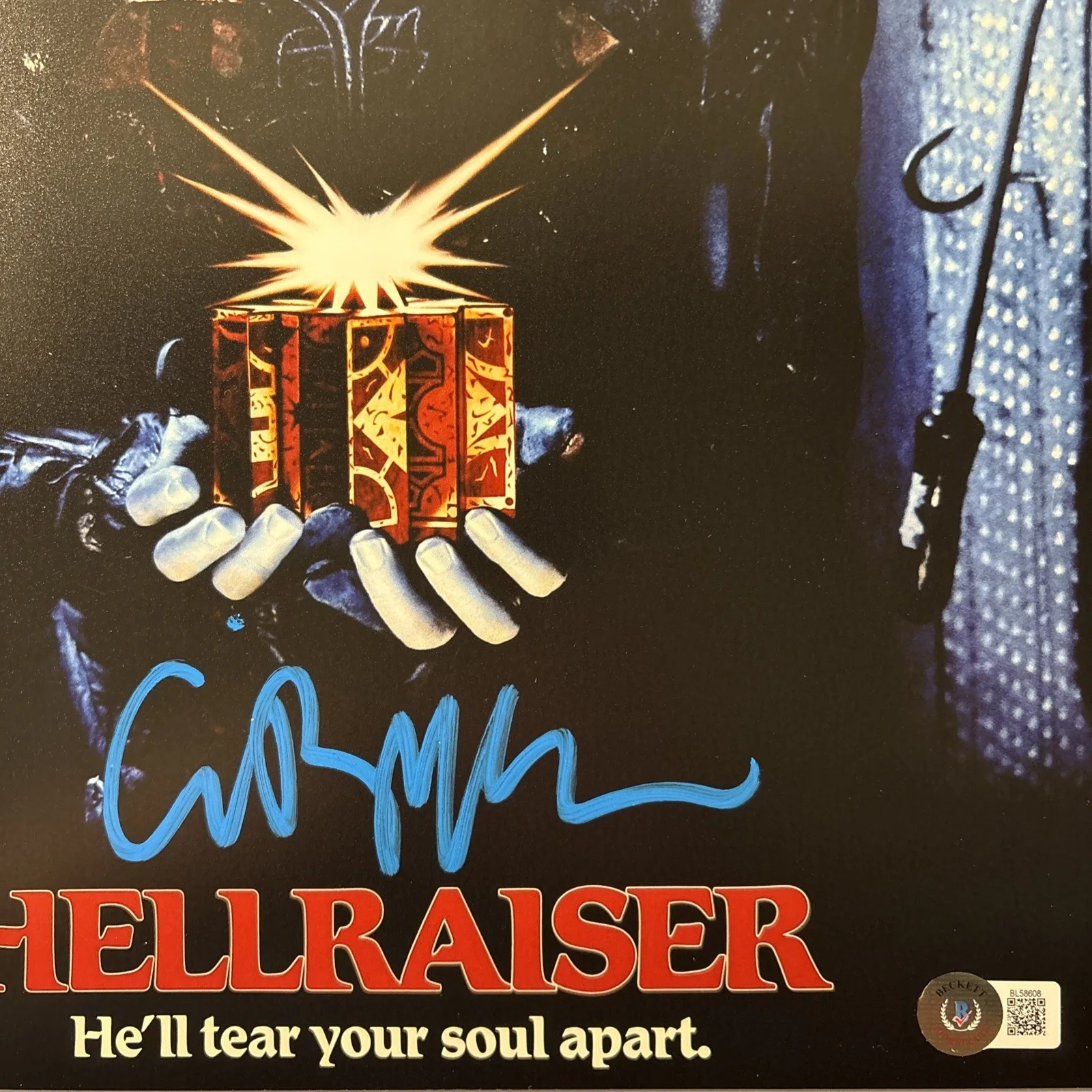 Clive Barker — Clive Barker autographed signed Hellraiser 11x14 photo Pinhead Beckett horror, изображение 3