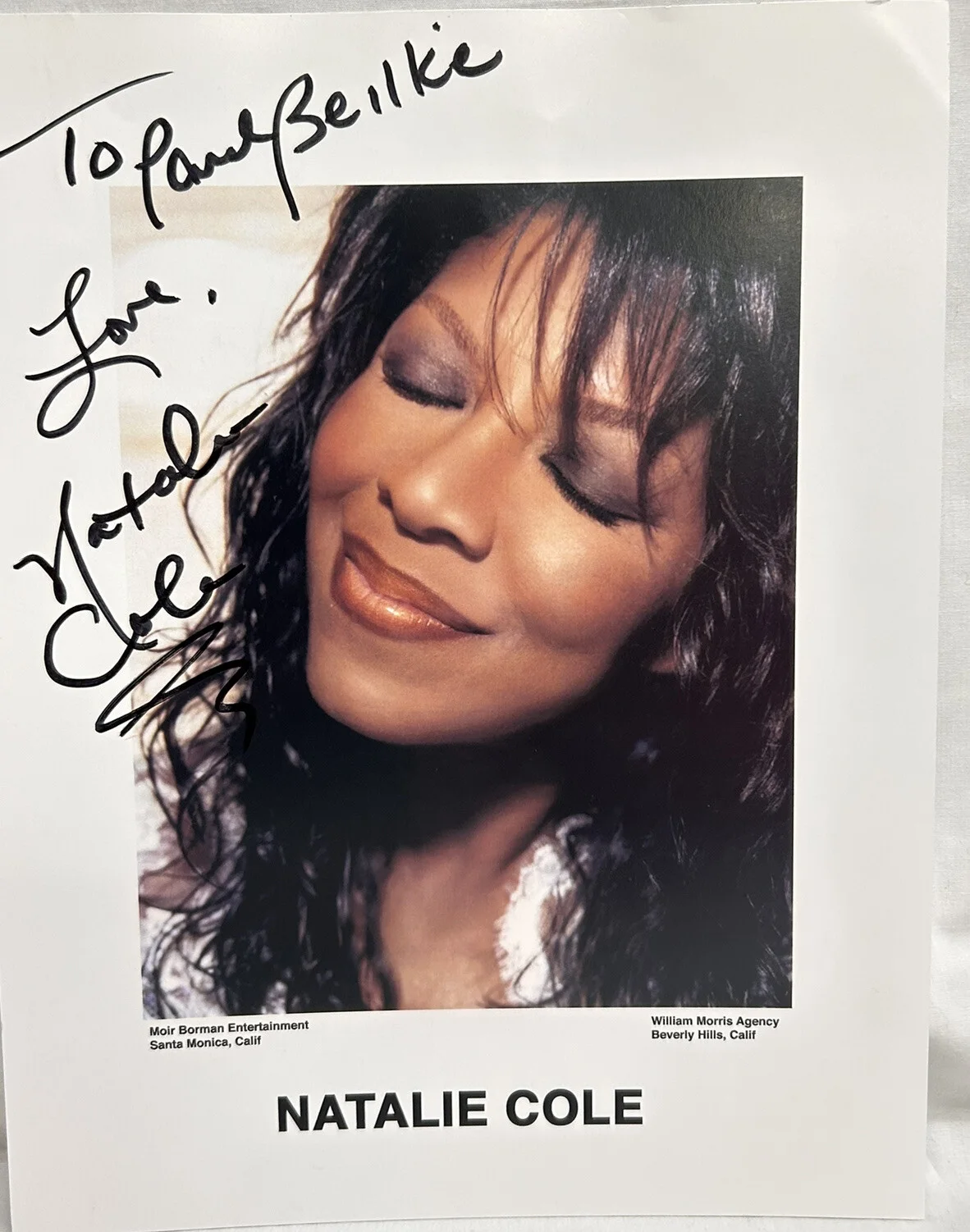 Natalie Cole — Natalie Cole American Singer Song Writer 8x10 Colored Picture Signed Personalize