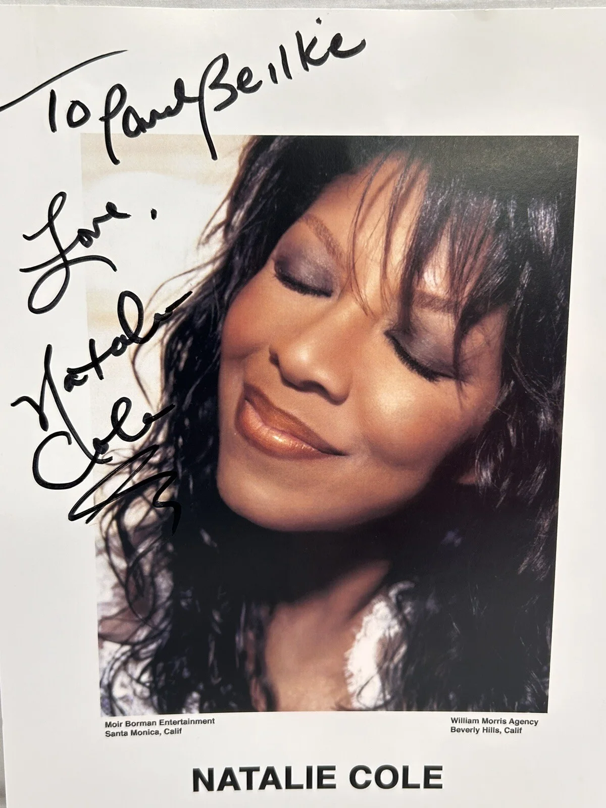 Natalie Cole — Natalie Cole American Singer Song Writer 8x10 Colored Picture Signed Personalize, image 2