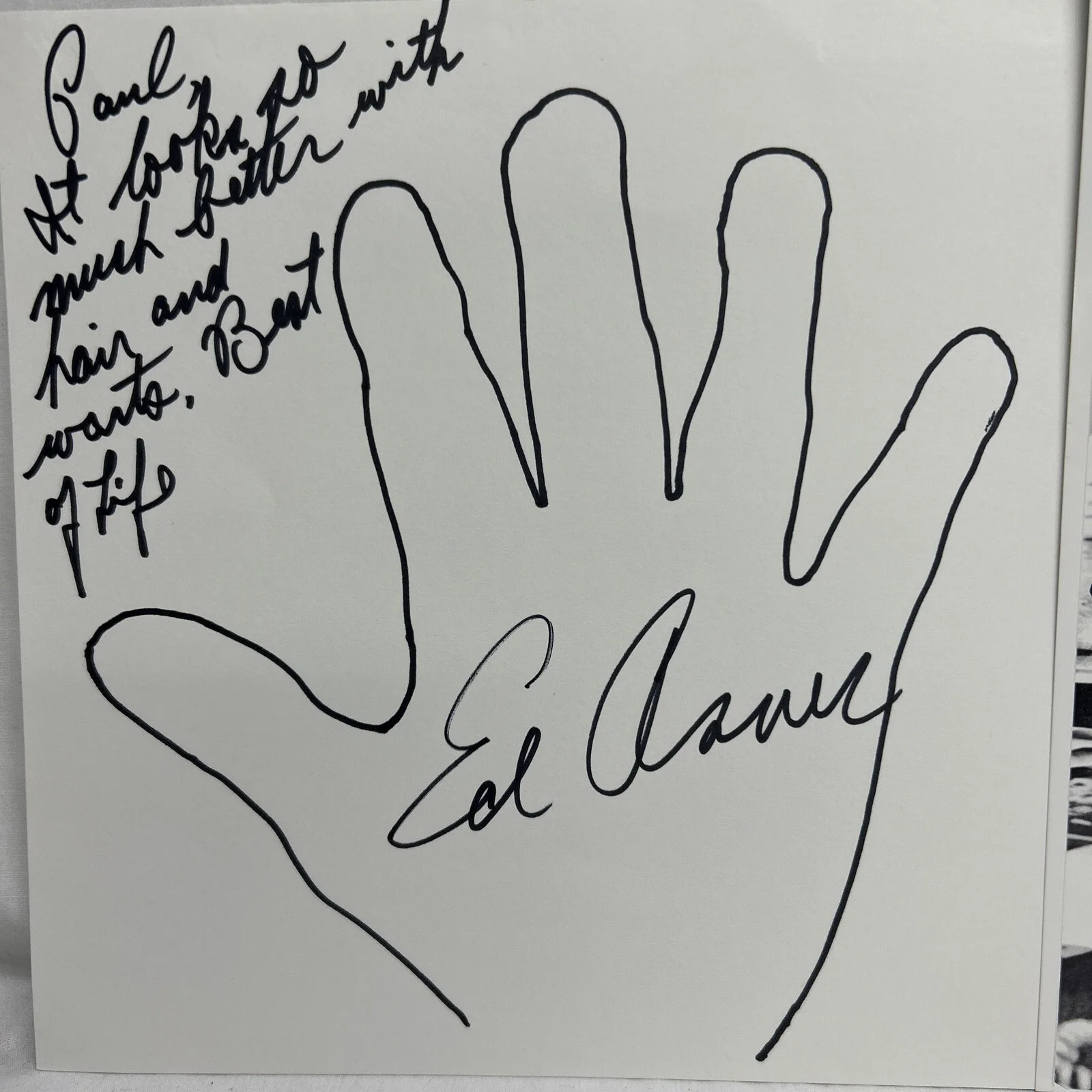 Ed Asner — Ed Asner Actor 8x10 Signed B/W Picture Index Card Traced Hand Set Of 3, image 5