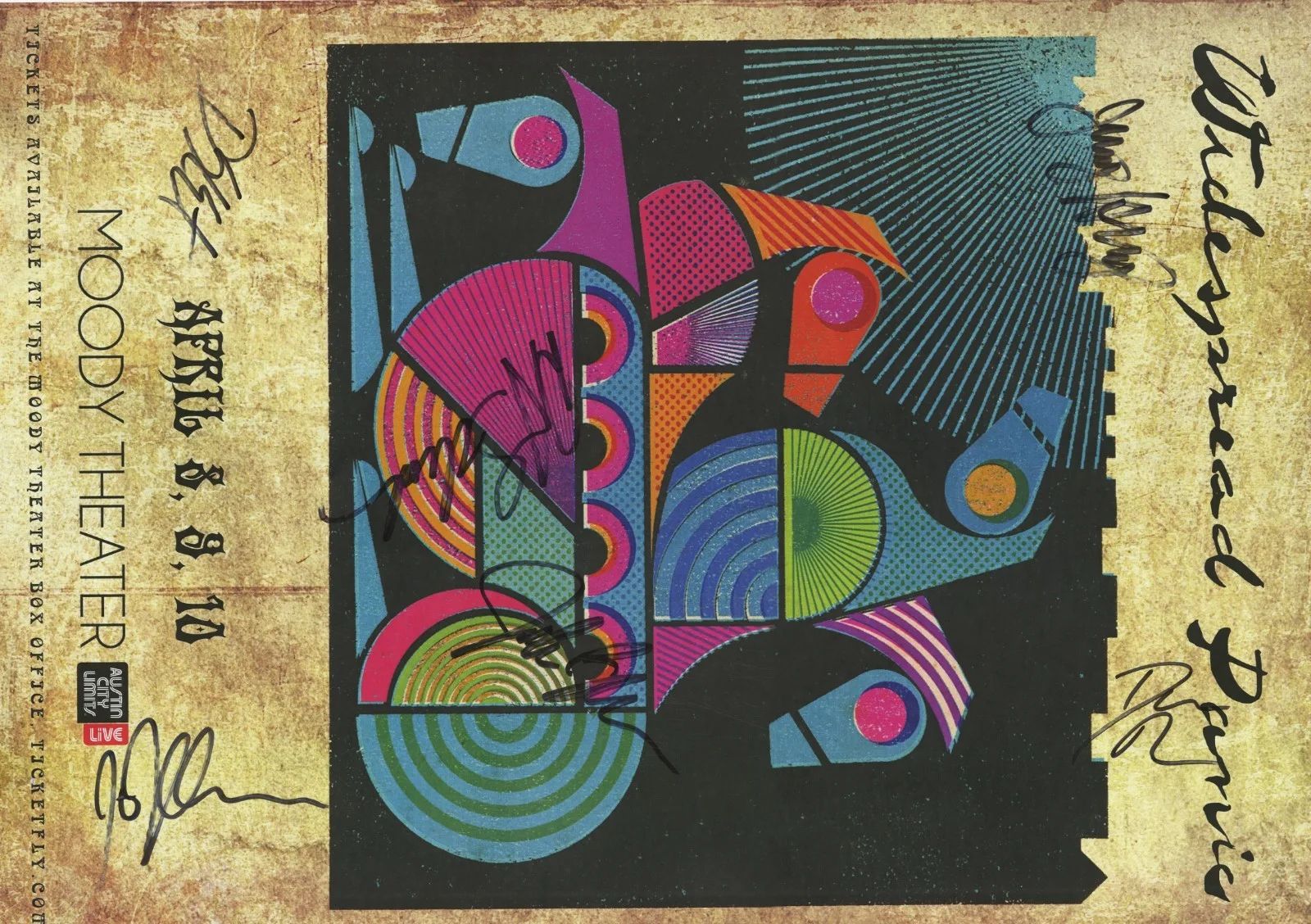 Widespread Panic autographed gig poster Duane Trucks, John Hermann, Domingo, изображение 2