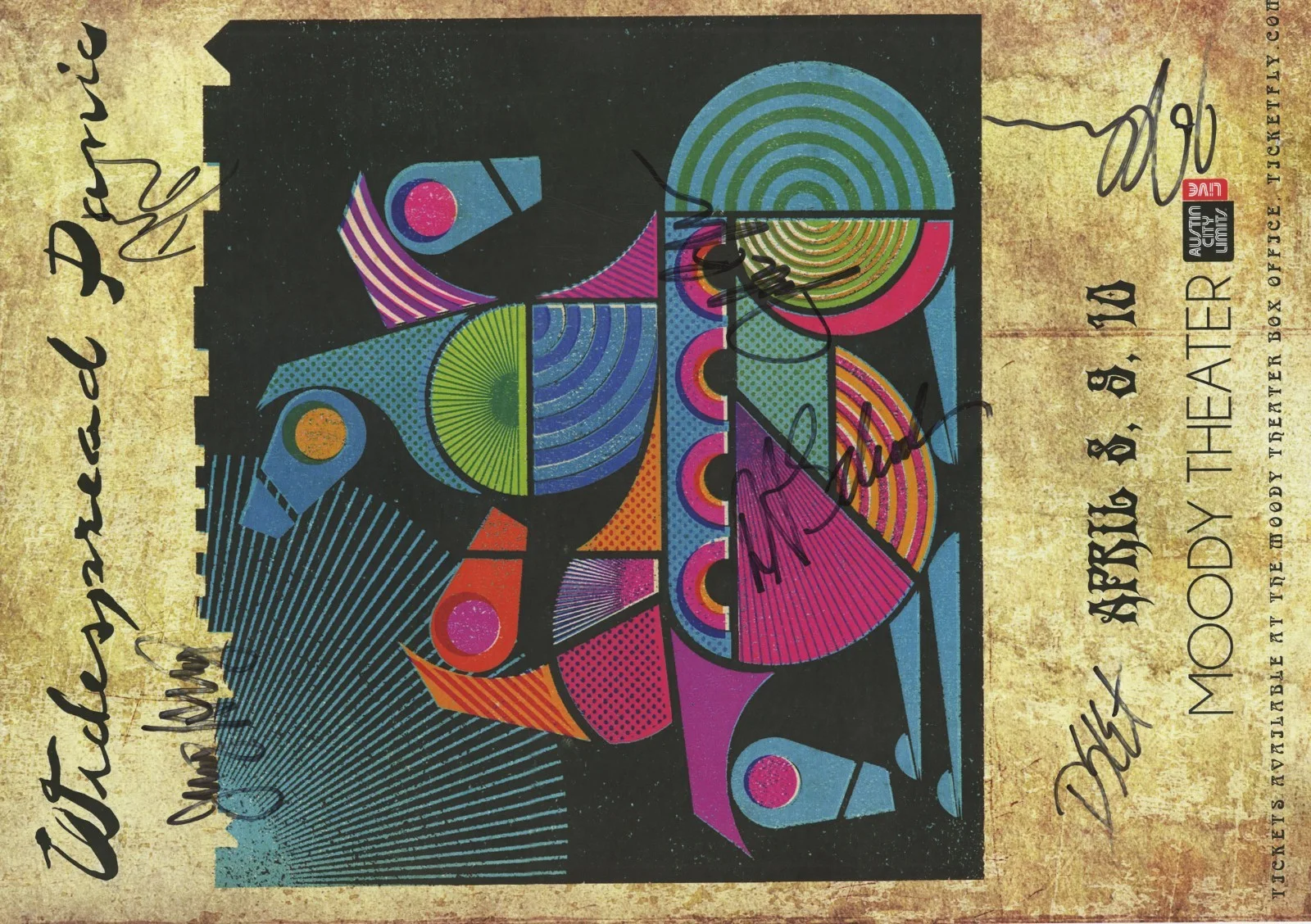 Widespread Panic autographed gig poster Duane Trucks, John Hermann, Domingo, изображение 3