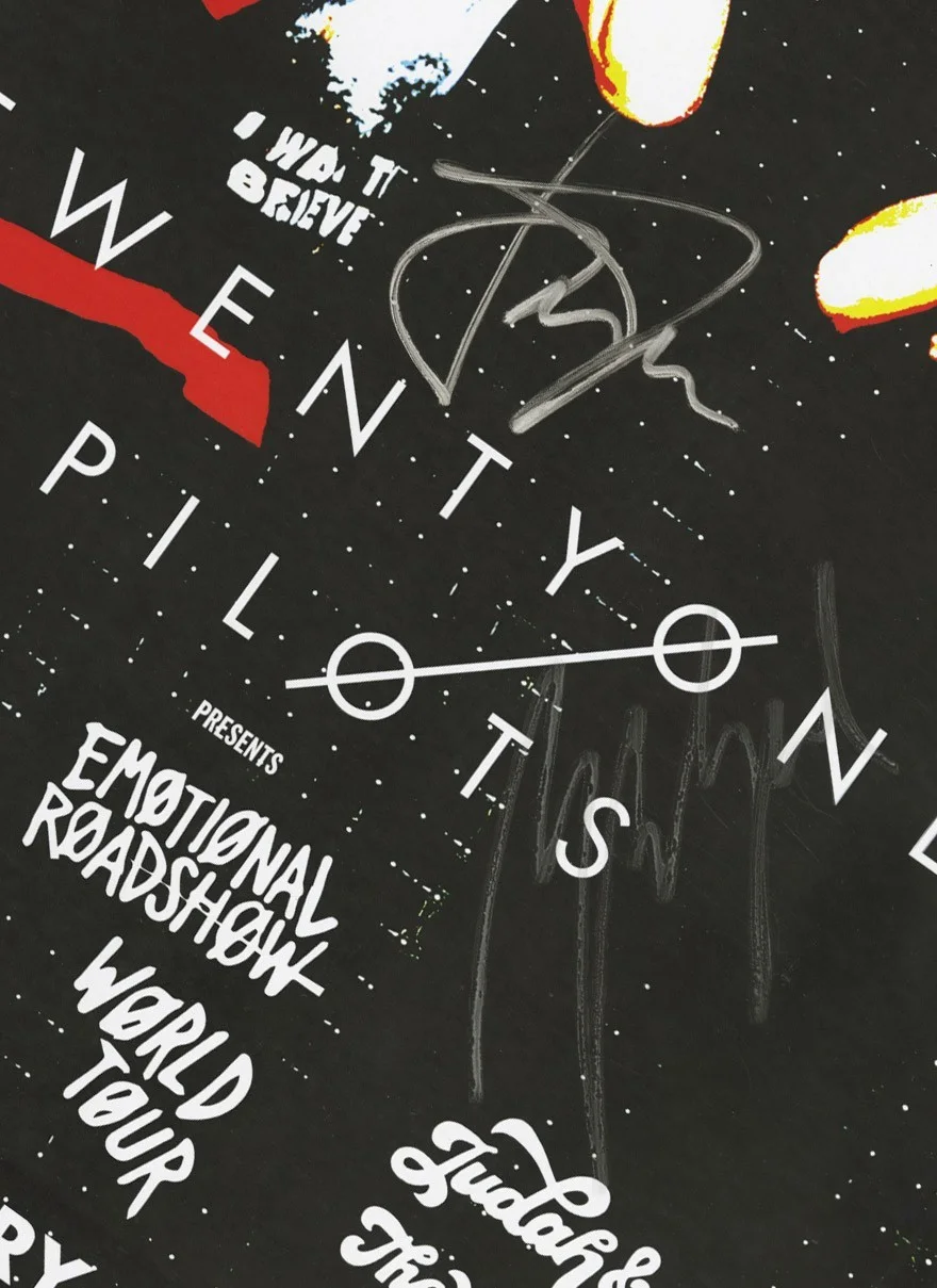 Twenty One Pilots autographed gig poster Tyler Joseph, Josh Dun, изображение 2