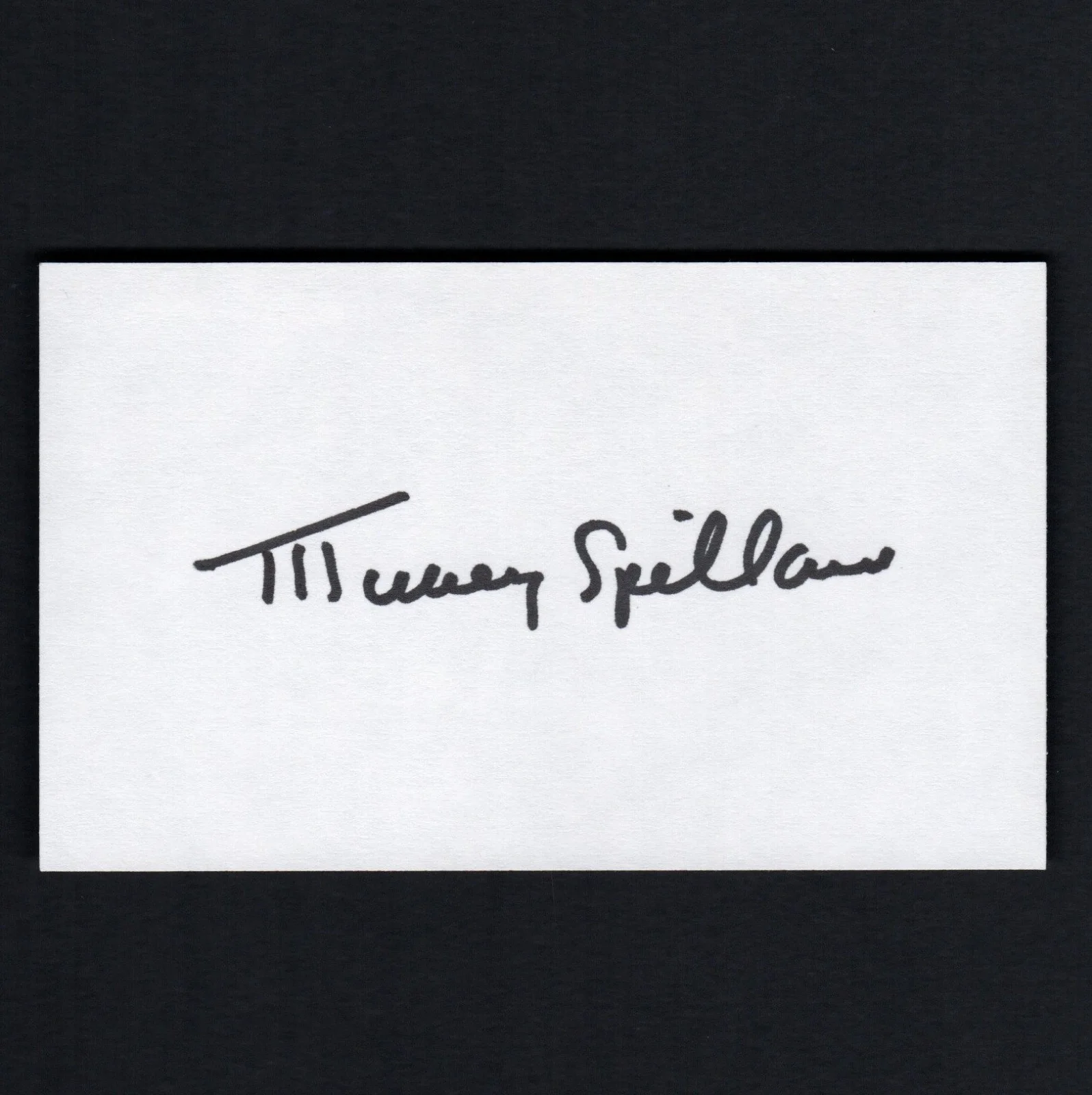 Mickey Spillane — MICKEY SPILLANE Autograph Signed 3X5 Index Card w/COA MIKE HAMMER Mystery Author