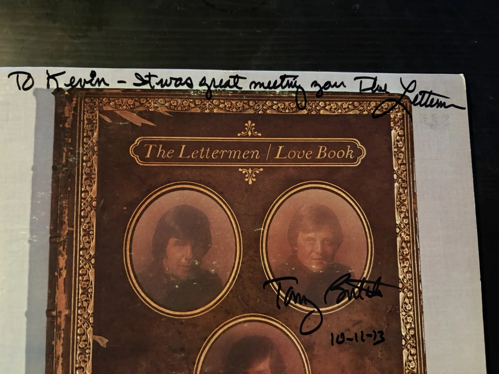 Tony Butala Signed The Letterman Love Book LP Autographed, изображение 2