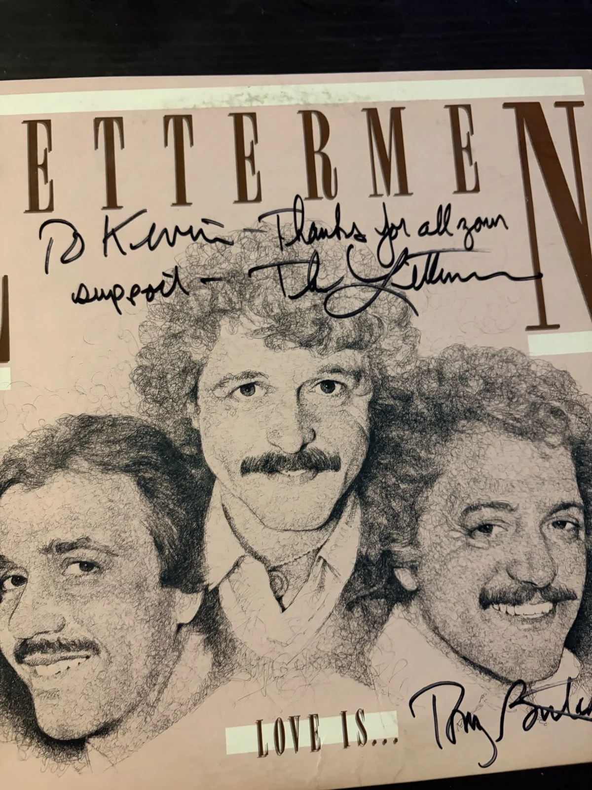 Tony Butala Signed The Letterman Love Is …. LP Autographed, изображение 3
