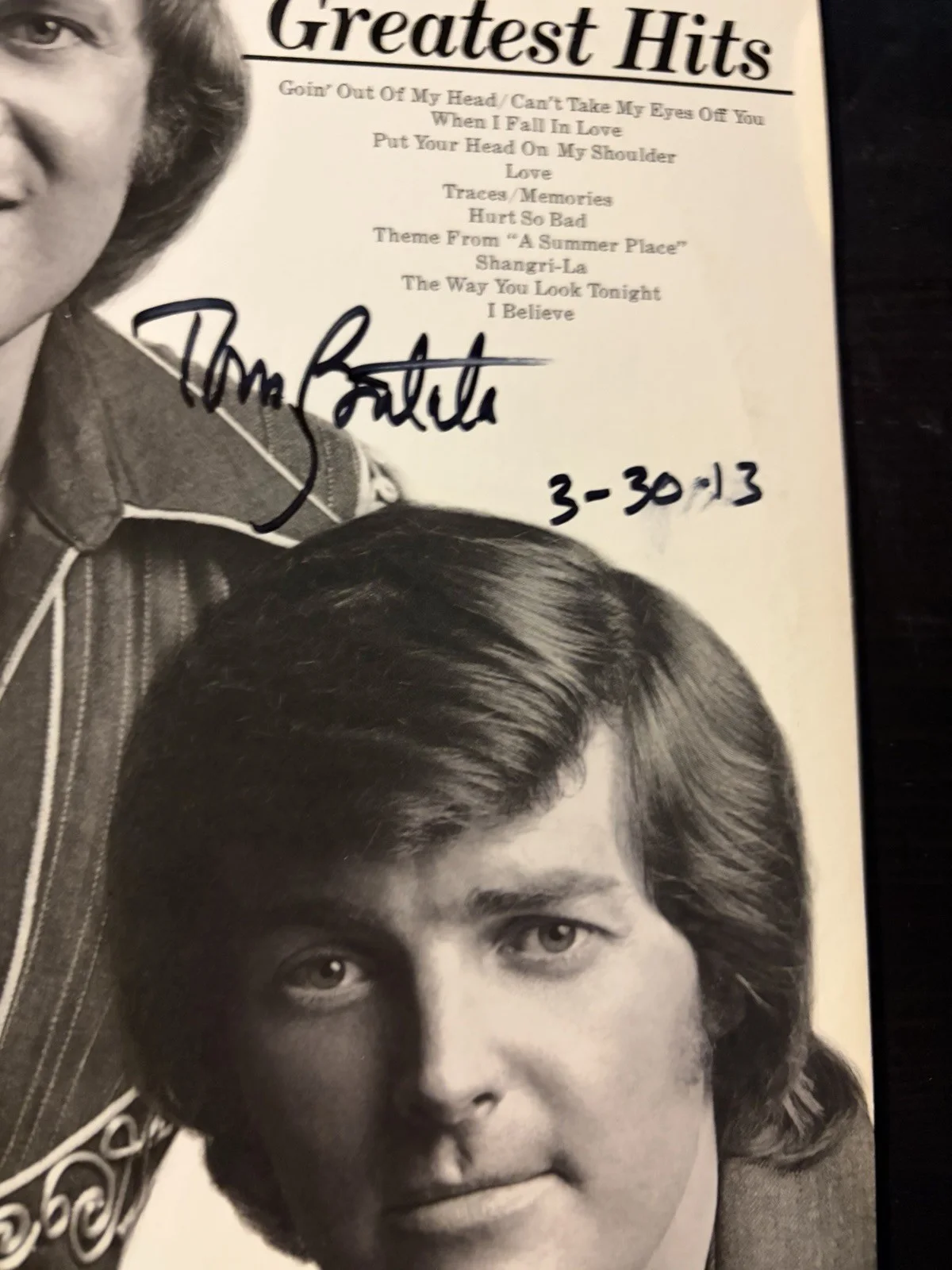 Tony Butala Signed The Letterman All-Time Greatest Hits LP Autographed, изображение 2