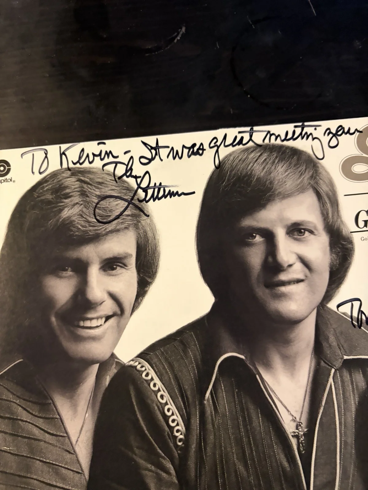 Tony Butala Signed The Letterman All-Time Greatest Hits LP Autographed, изображение 3