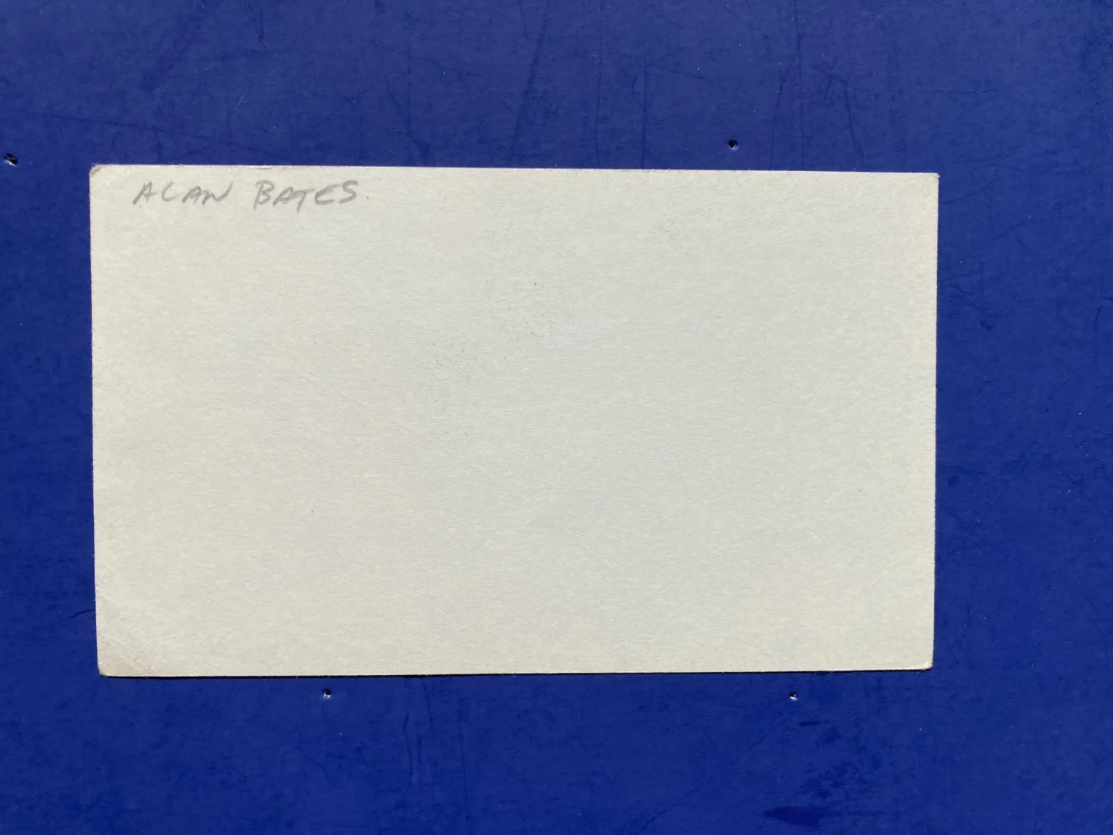 Alan Bates — Alan Bates Signed 3x5 Index Card Autograph, image 3