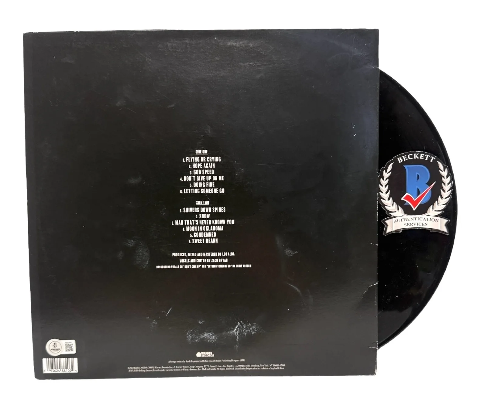 ZACH BRYAN SIGNED AUTOGRAPH DEANN VINYL LP RECORD ALBUM BAS BECKETT, изображение 2