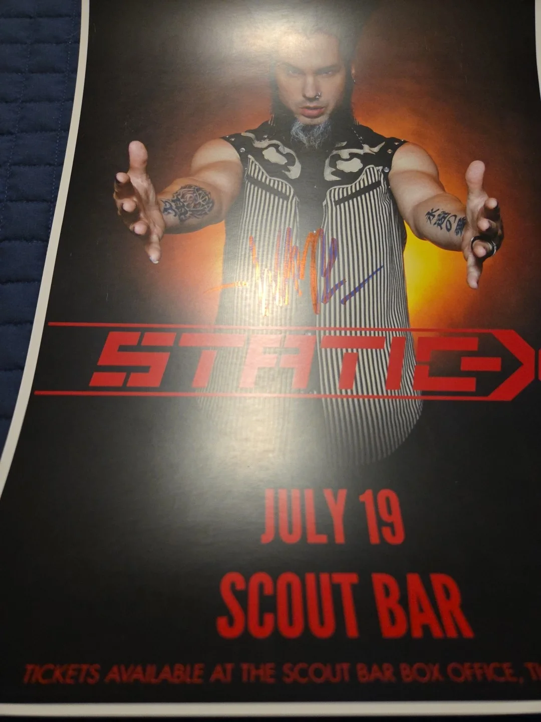 Wayne Static Signed 11x17 Concert Poster Static X Scout Bar Houston, image 3