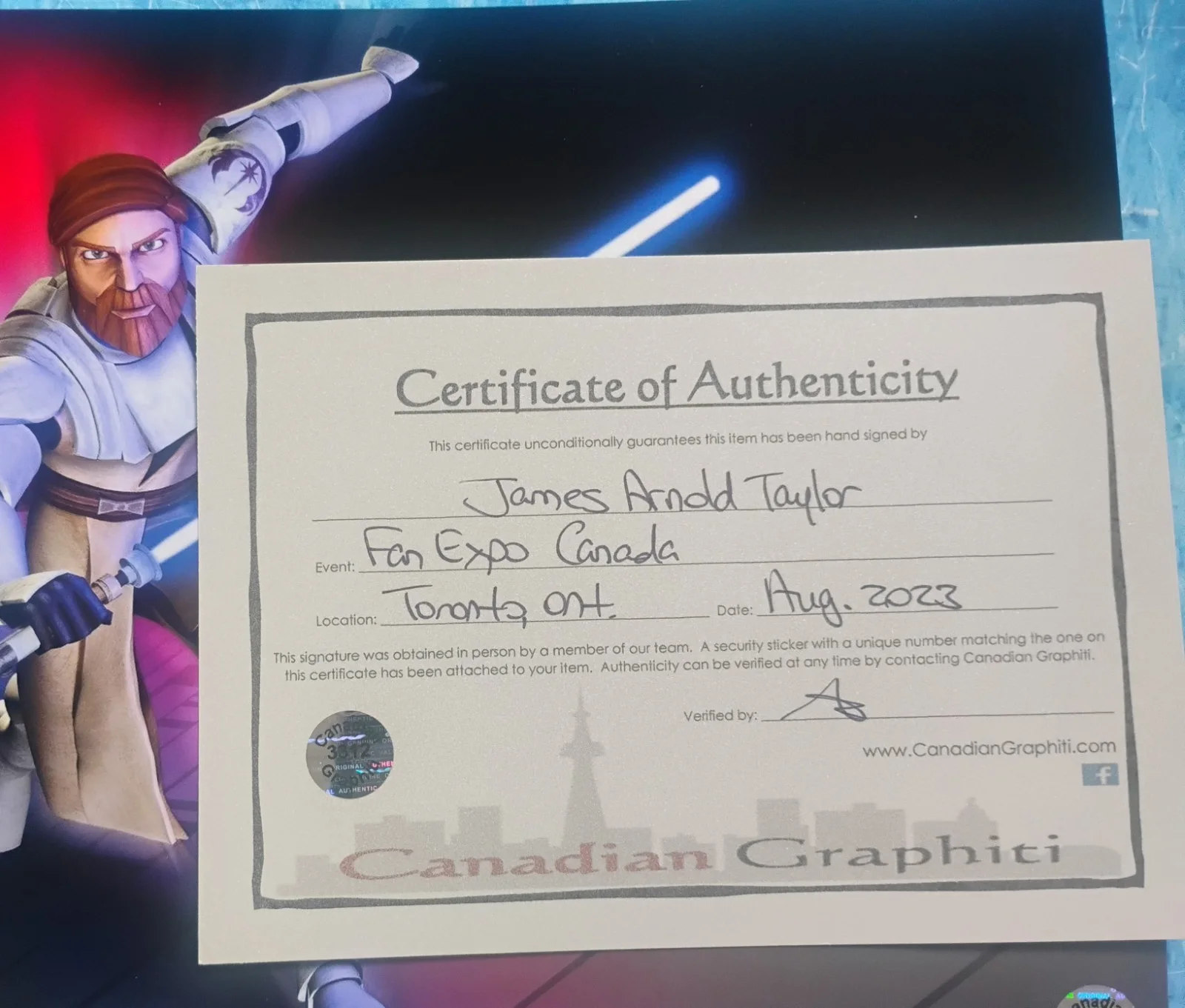 James Arnold Taylor Hand Signed 8x10 Photo COA Clone Wars Obi-wan NO US TARIFF, image 4