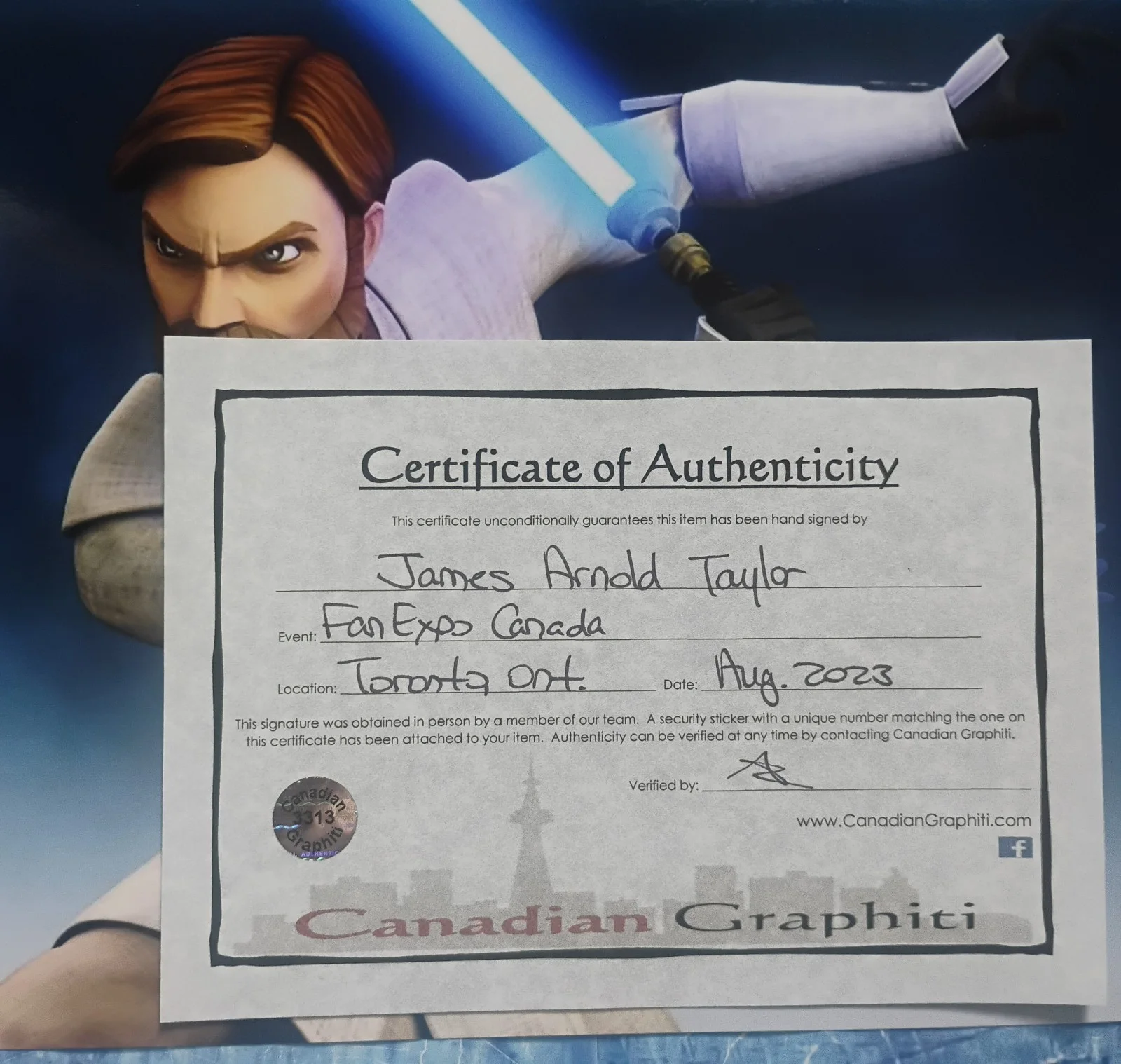 James Arnold Taylor Hand Signed 8x10 Photo COA Clone Wars Obi-wan NO US TARIFF, image 4