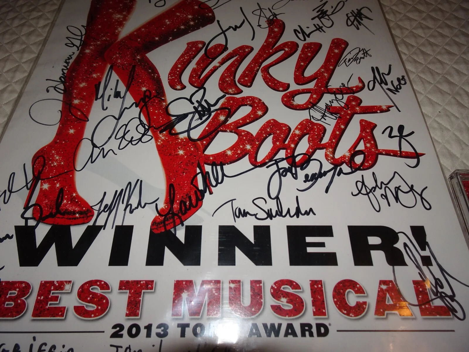 Cyndi Lauper Kinky Boots cast Broadway poster and cd signed, image 4
