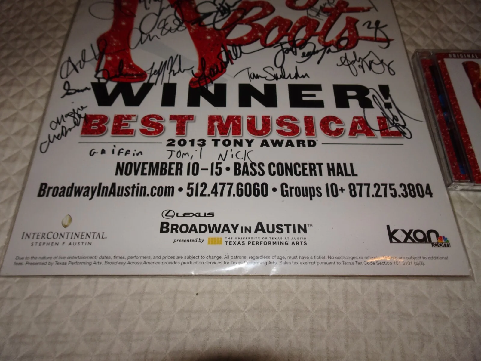 Cyndi Lauper Kinky Boots cast Broadway poster and cd signed, image 5