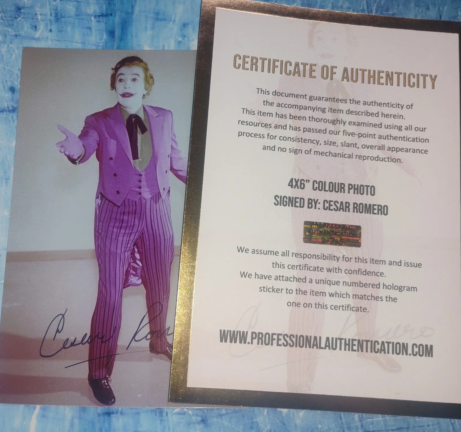 Cesar Romero Hand Signed Autograph Photo COA Batman Joker NO US TARIFFS, изображение 4