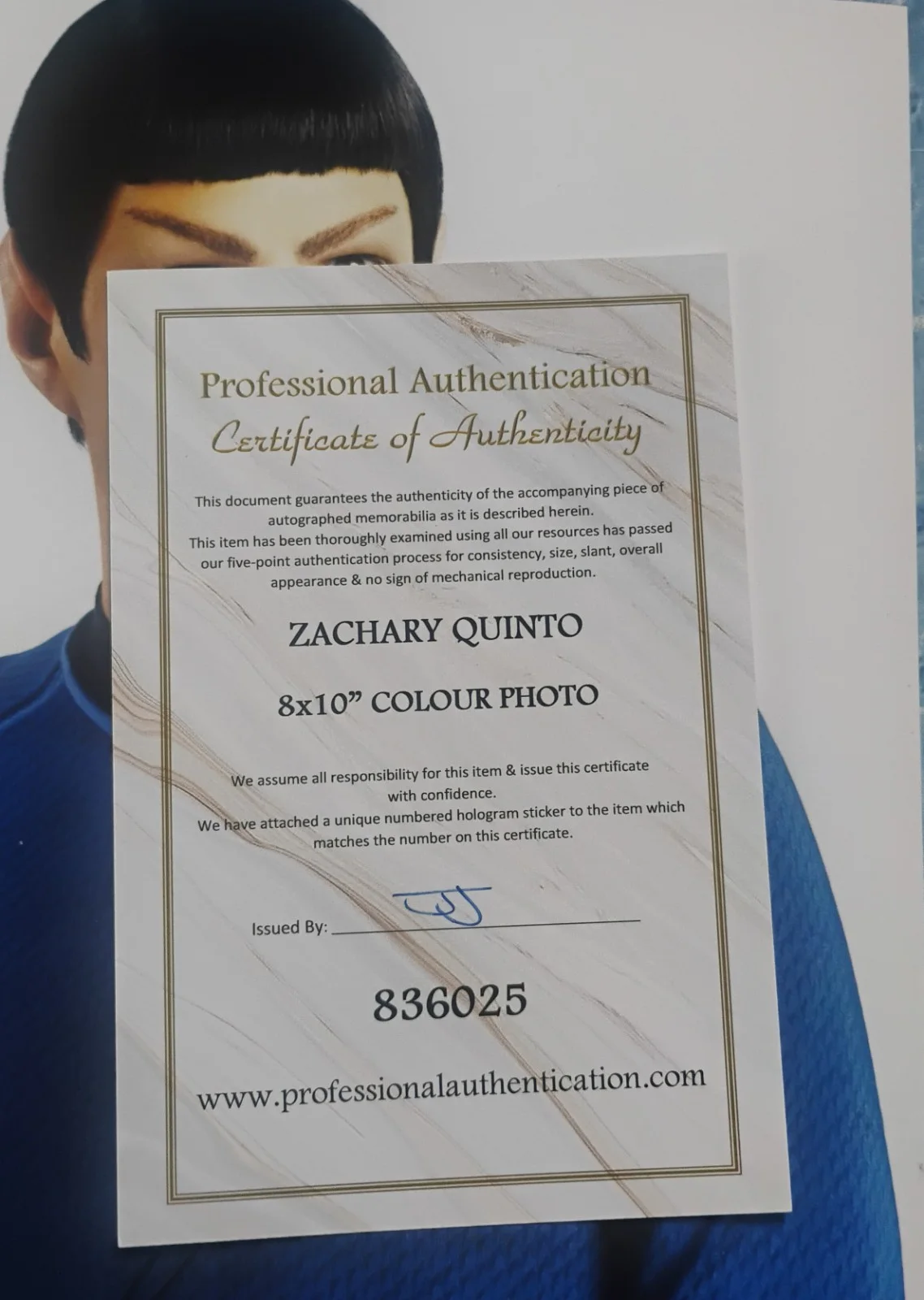 Zachary Quinto Hand Signed 8x10 Photo COA Star Trek Spock NO US TARIFFS, изображение 4