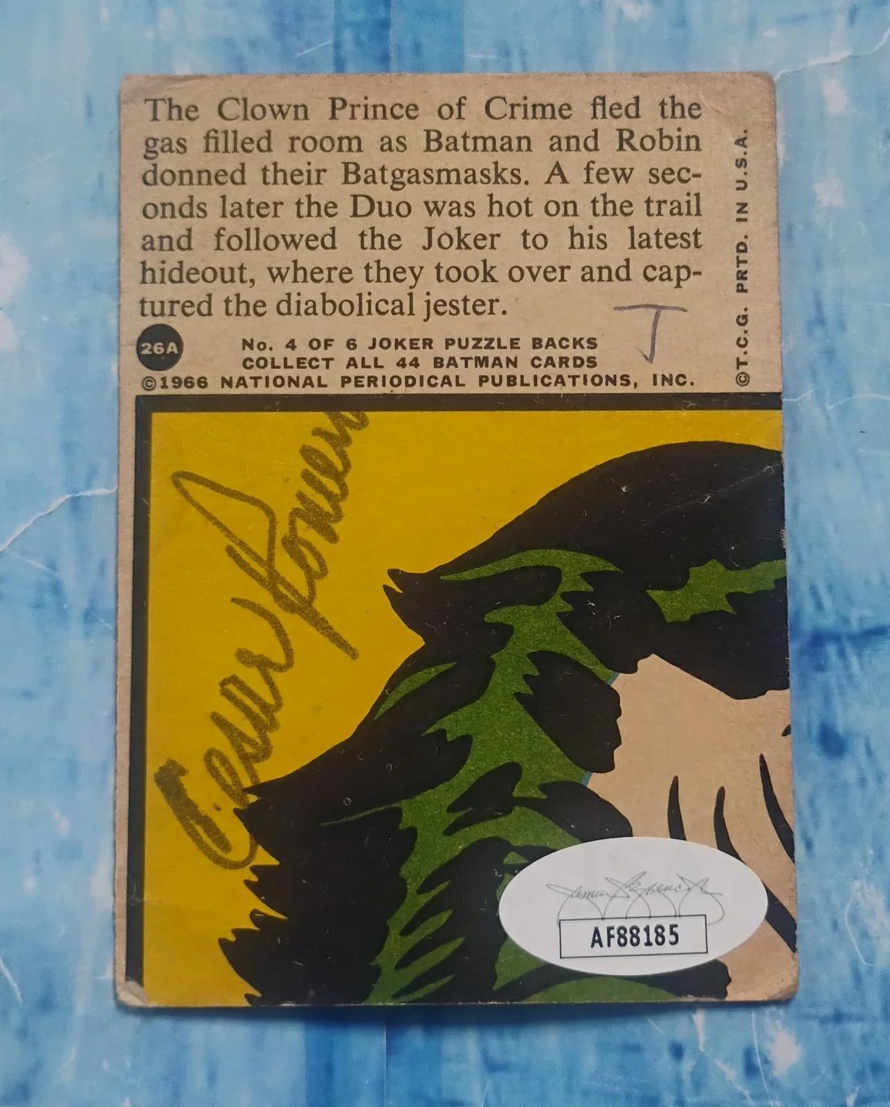 Cesar Romero Hand Signed Twice Trading Card JSA COA Batman Joker NO US TARIFF, image 3