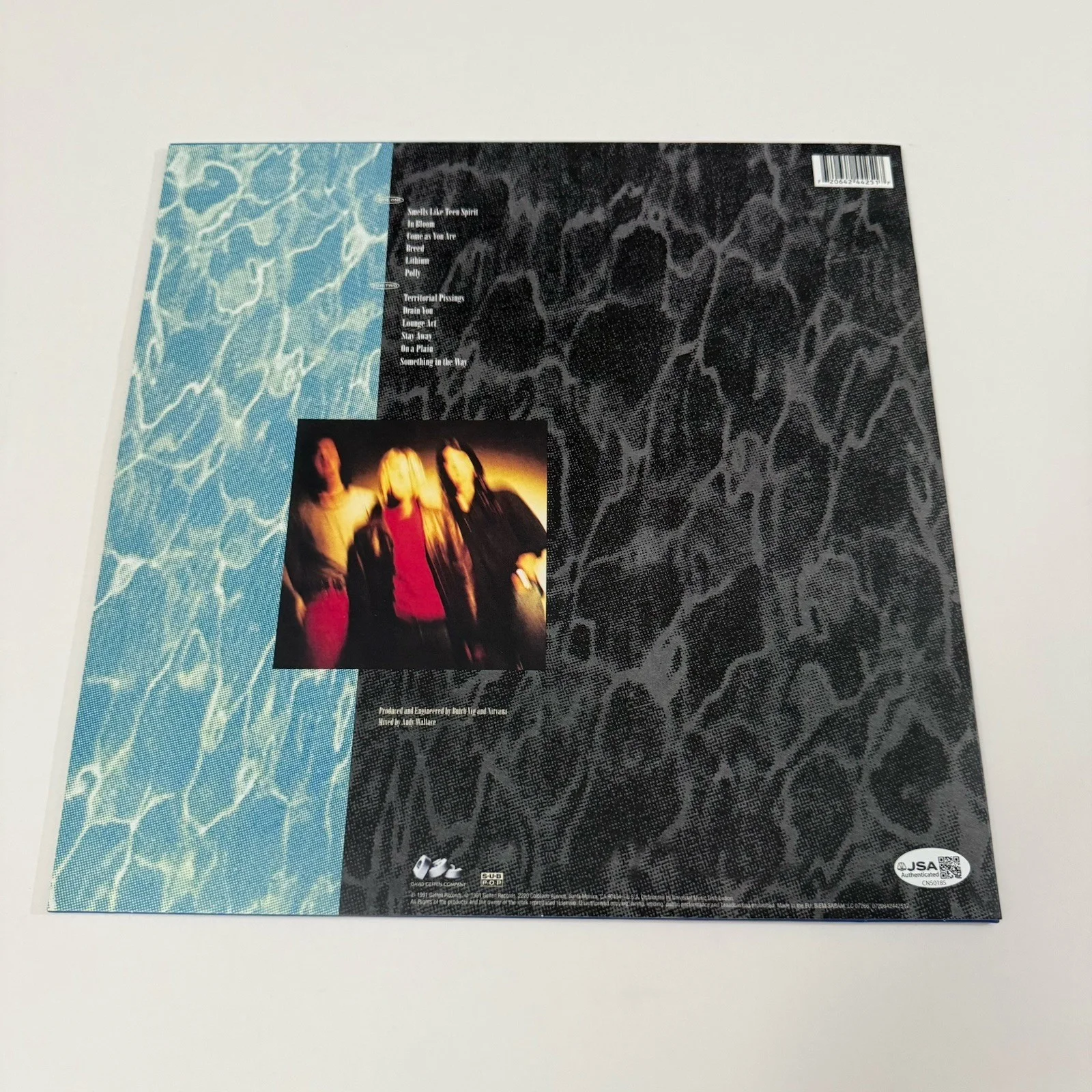 KRIST NOVOSELIC NIRVANA SIGNED NEVERMIND VINYL RECORD JSA COA, image 3