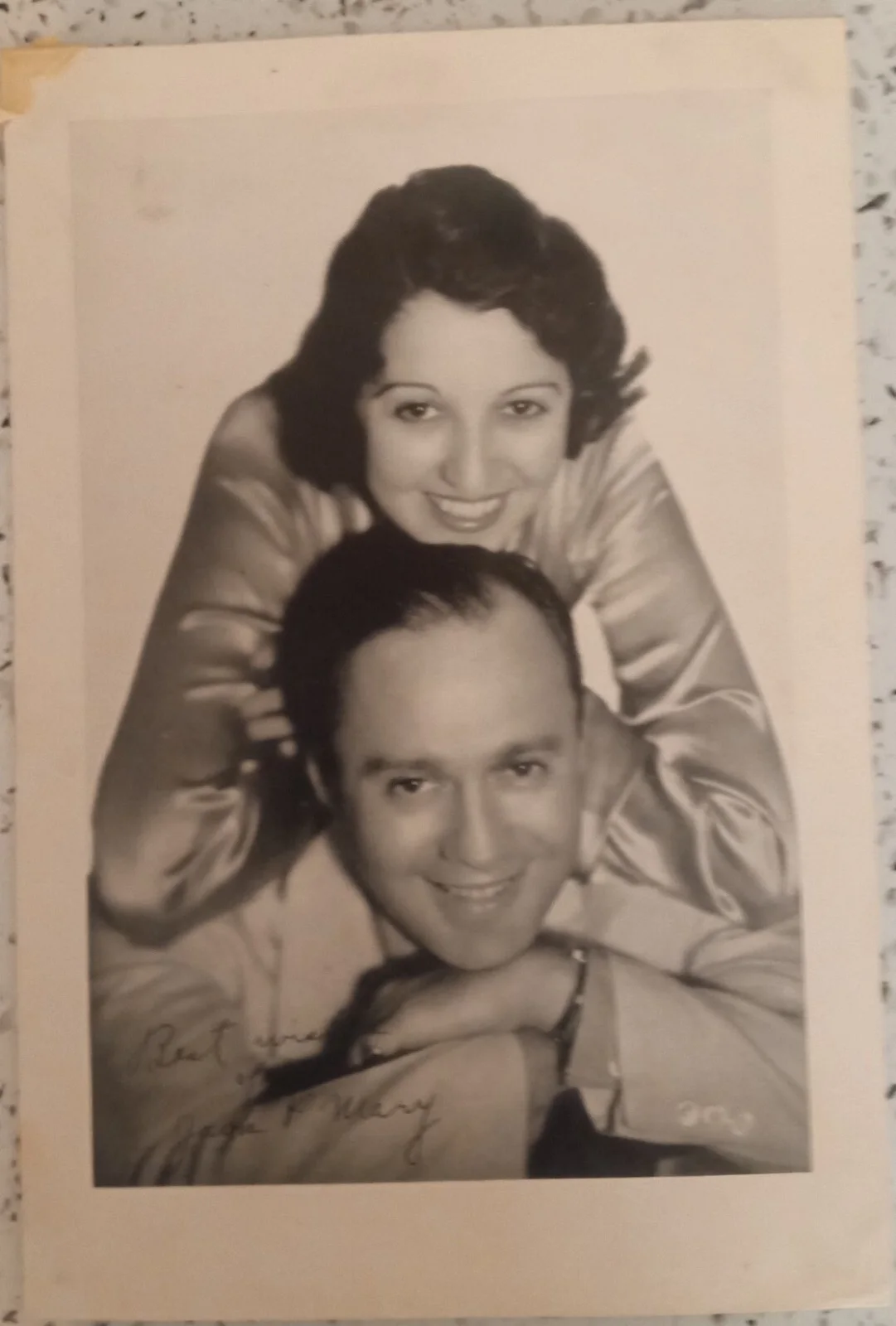 Jack and Mary Benny — Jack Benny And Wife Signed Holiday Christmas Card To Friend