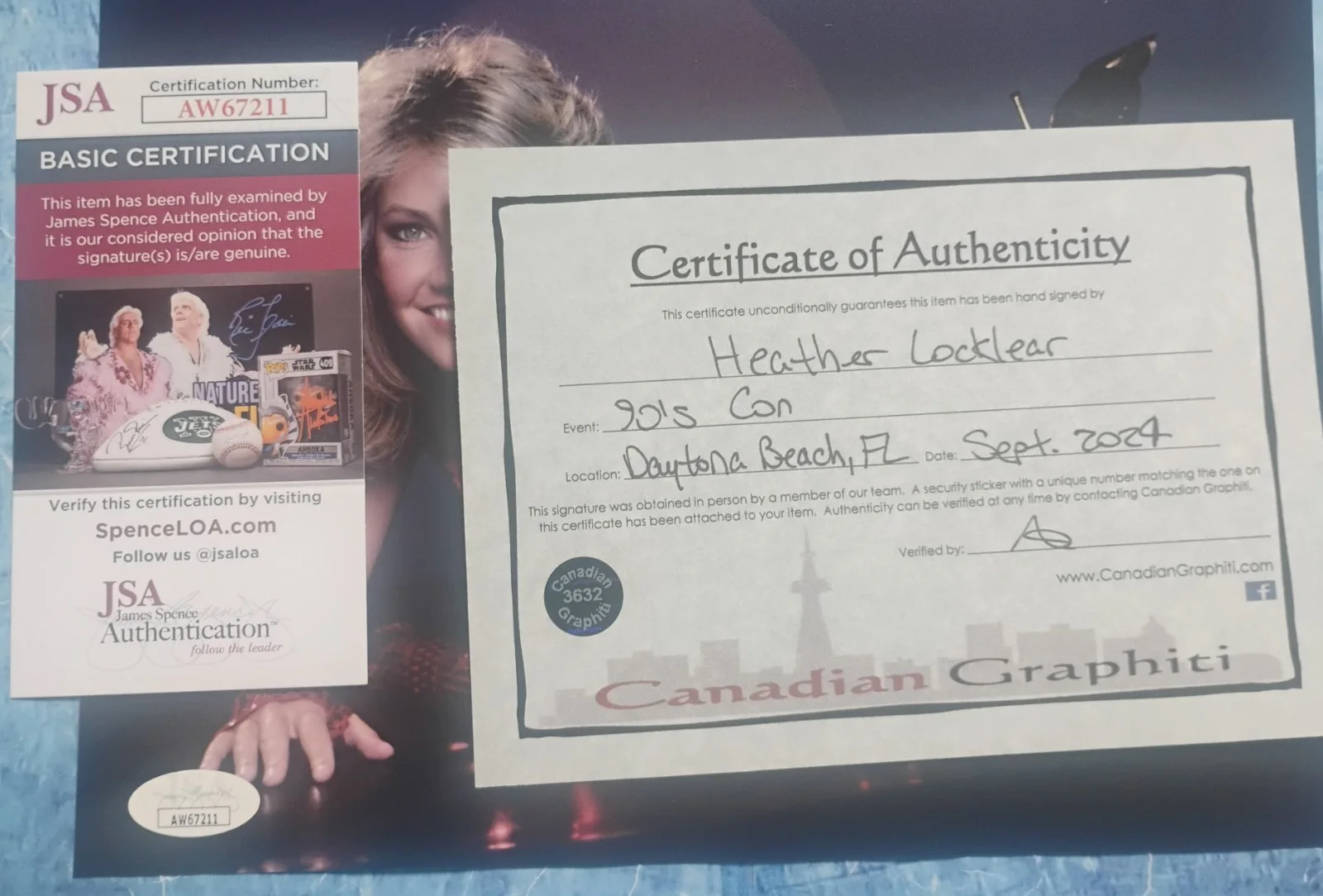 Heather Locklear Hand Signed 8x10 Photo JSA COA Melrose Place NO US TARIFF, image 4