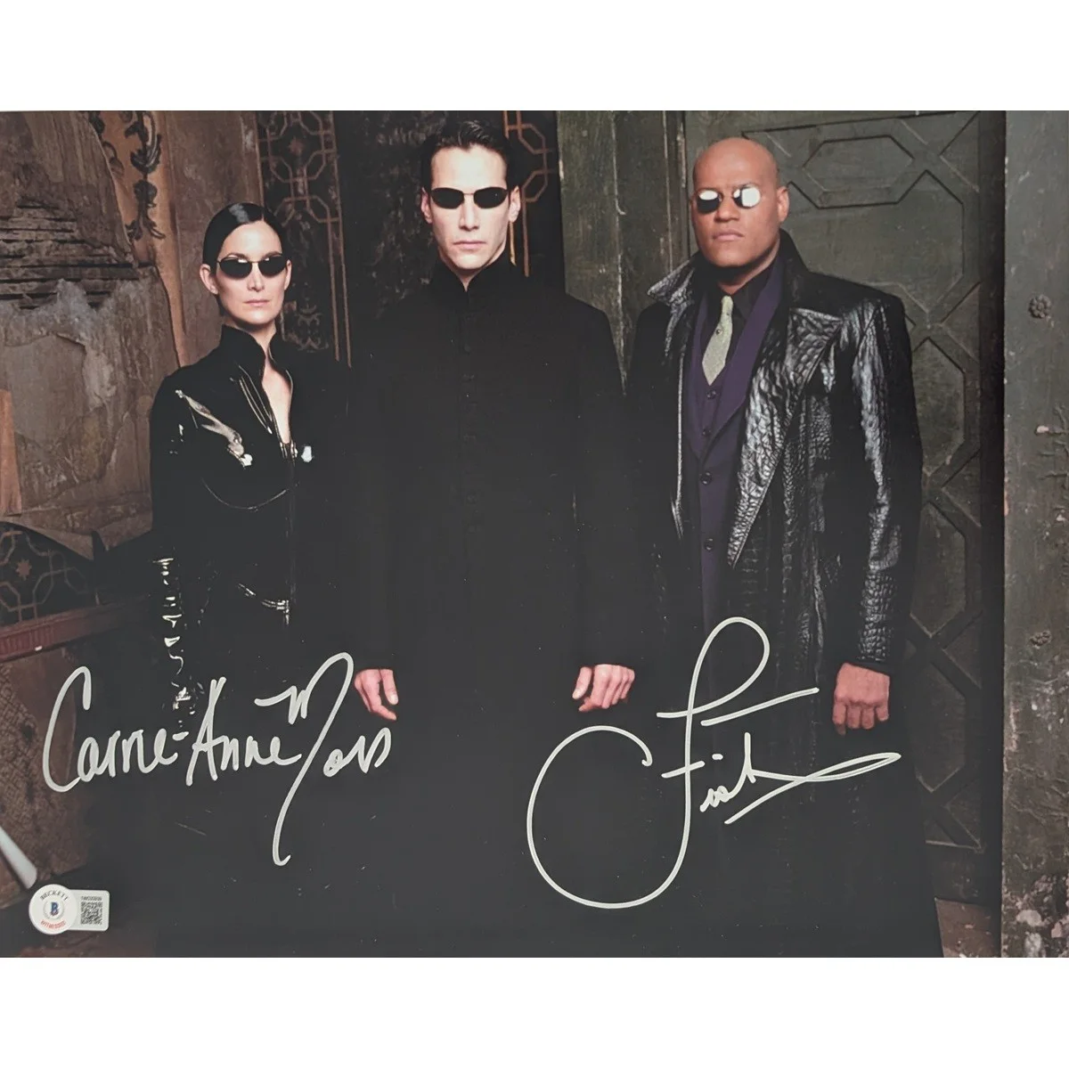 Laurence Fishburne and Carrie-Anne Moss — Laurence Fishburne and Carrie-Anne Moss Autographed Photo #1 (11x14)
