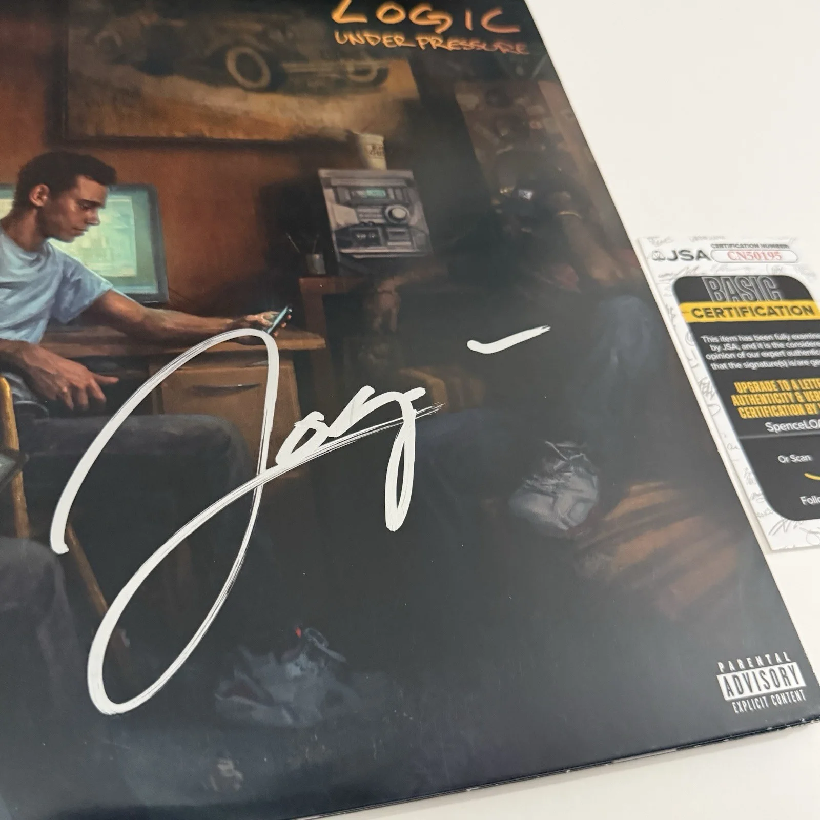 LOGIC RAPPER SIGNED UNDER PRESSURE VINYL RECORD BOBBY TARANTINO JSA COA, image 2