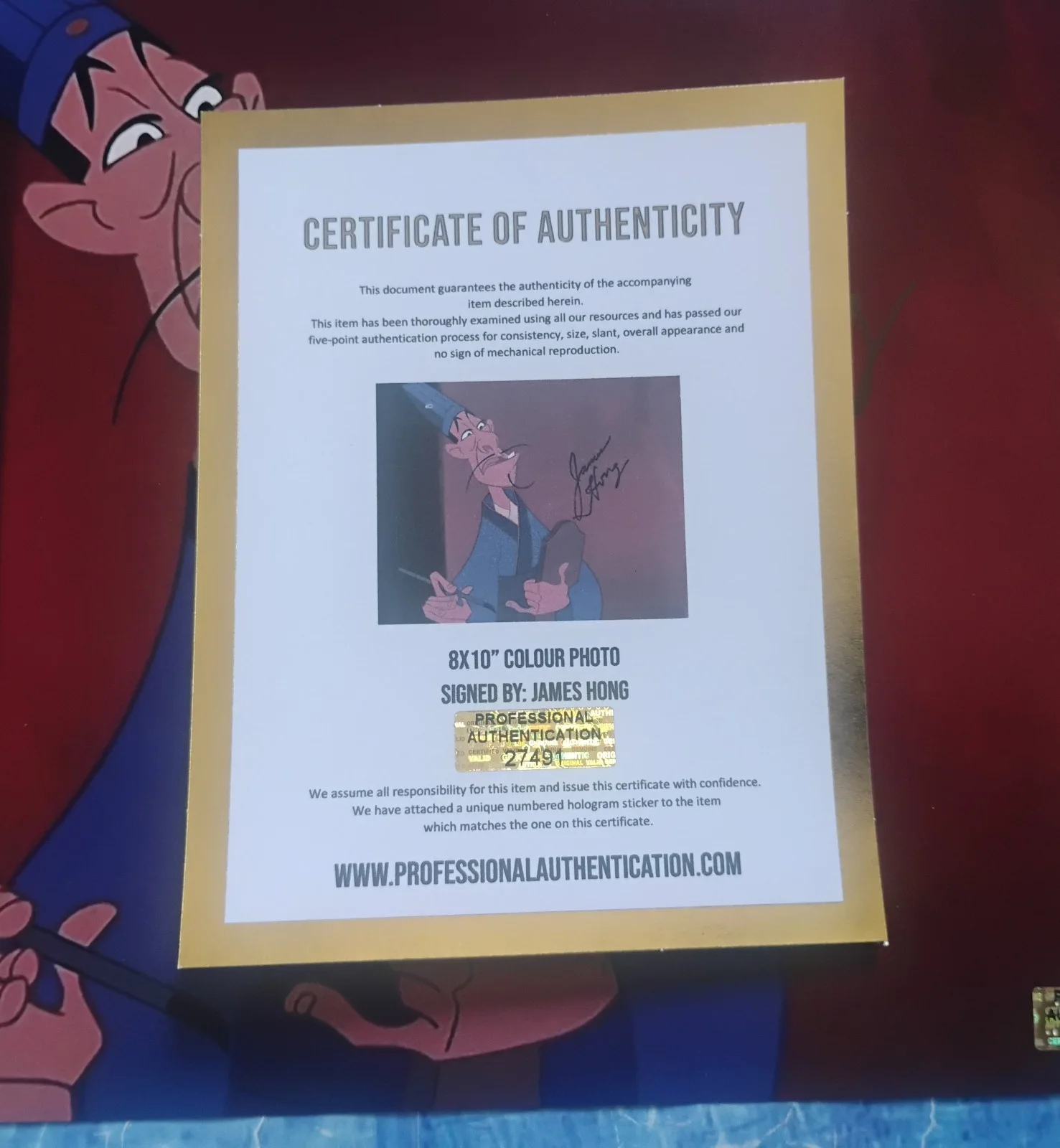 James Hong Hand Signed 8x10 Photo COA Mulan NO US TARIFFS, изображение 4
