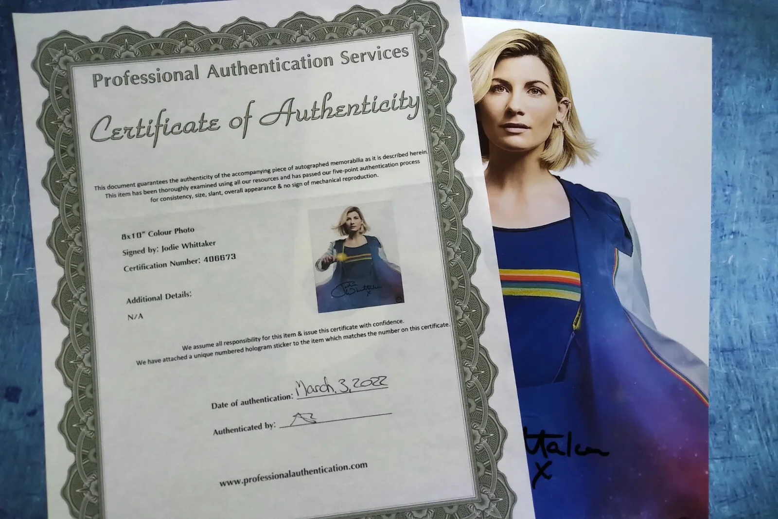 Jodie Whittaker Hand Signed 8x10 Photo COA Doctor Who NO US TARIFFS, image 4