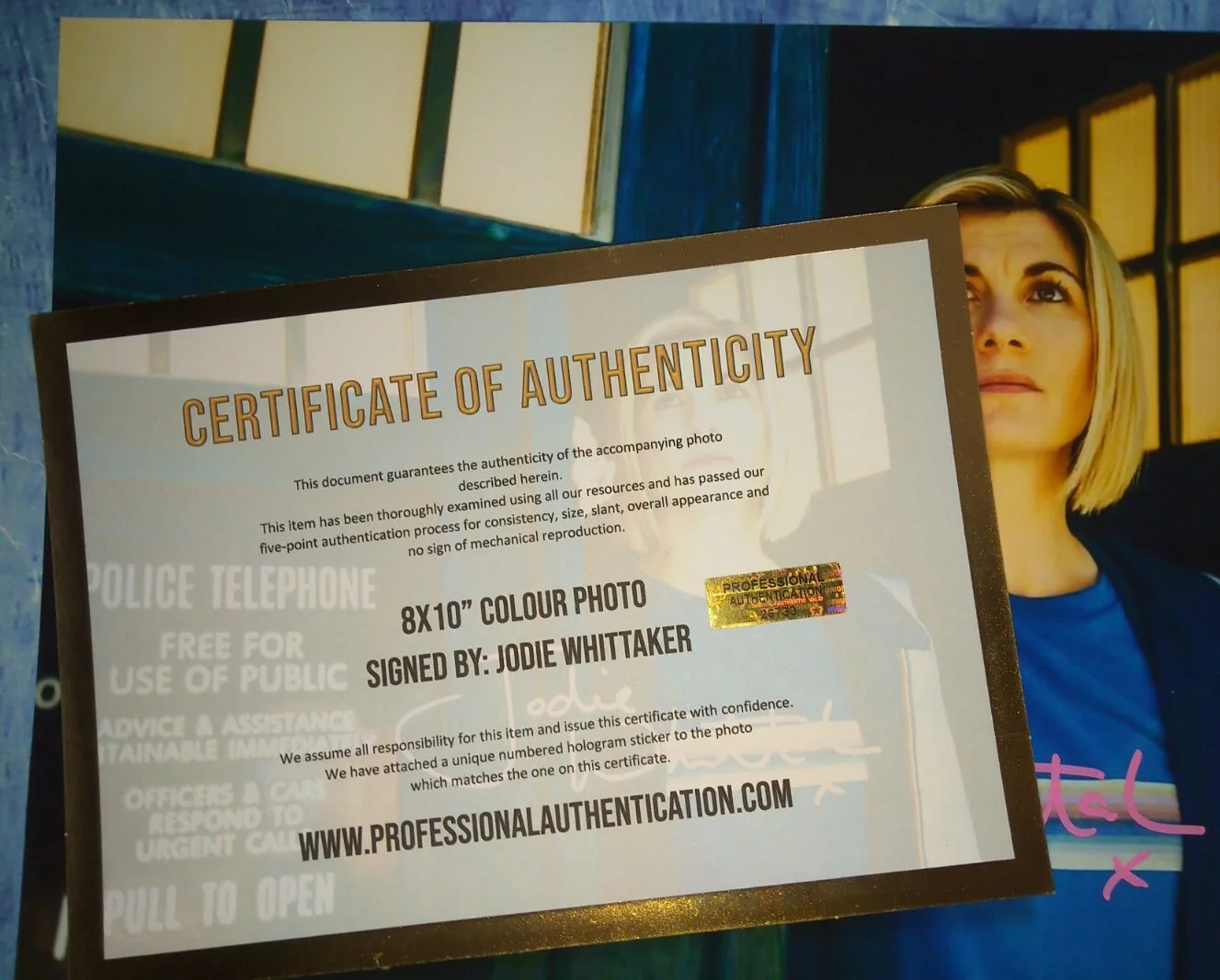 Jodie Whittaker Hand Signed 8x10 Photo COA Doctor Who NO US TARIFFS, image 4