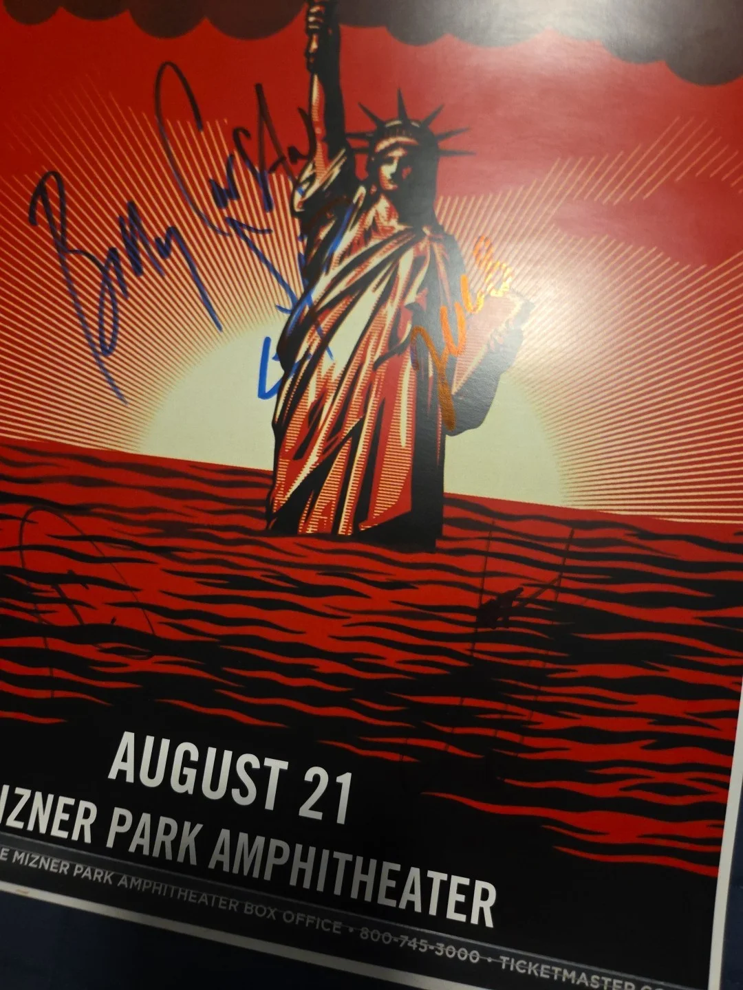 Smashing Pumpkins Signed X3 11x17 Zeitgeist Concert Poster 2018. Billy Jim Jeff, image 2