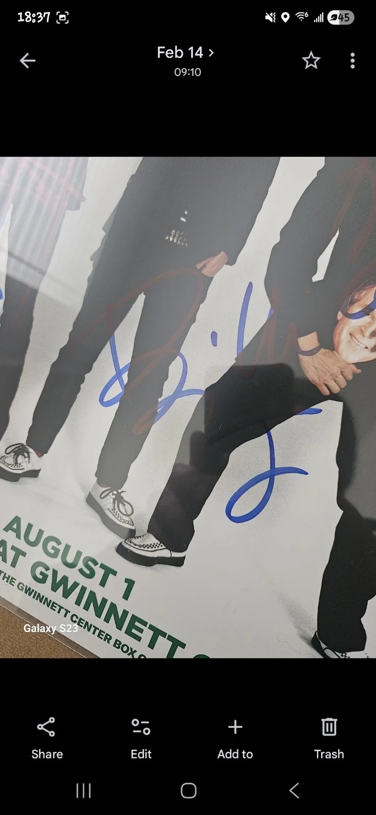Green Day AUTOGRAPHED 11X17 concert POSTER SIGNED All 3 Members 8/1/2009!, image 2