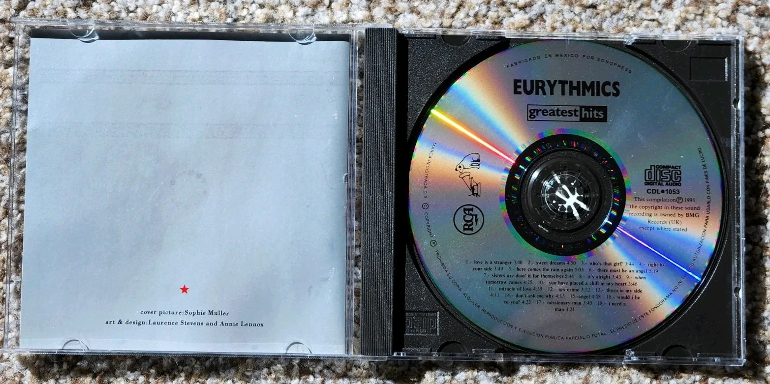 Signed EURYTHMICS Greatest Hits CD Autographed Music Original Annie Lennox, image 3