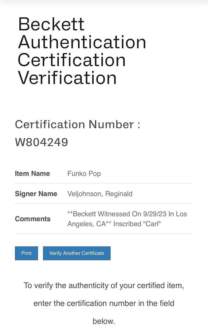 Reginald VelJohnson — Reginald VelJohnson signed "Carl Winslow" Funko #1377 (Family Matters)-Beckett, image 5