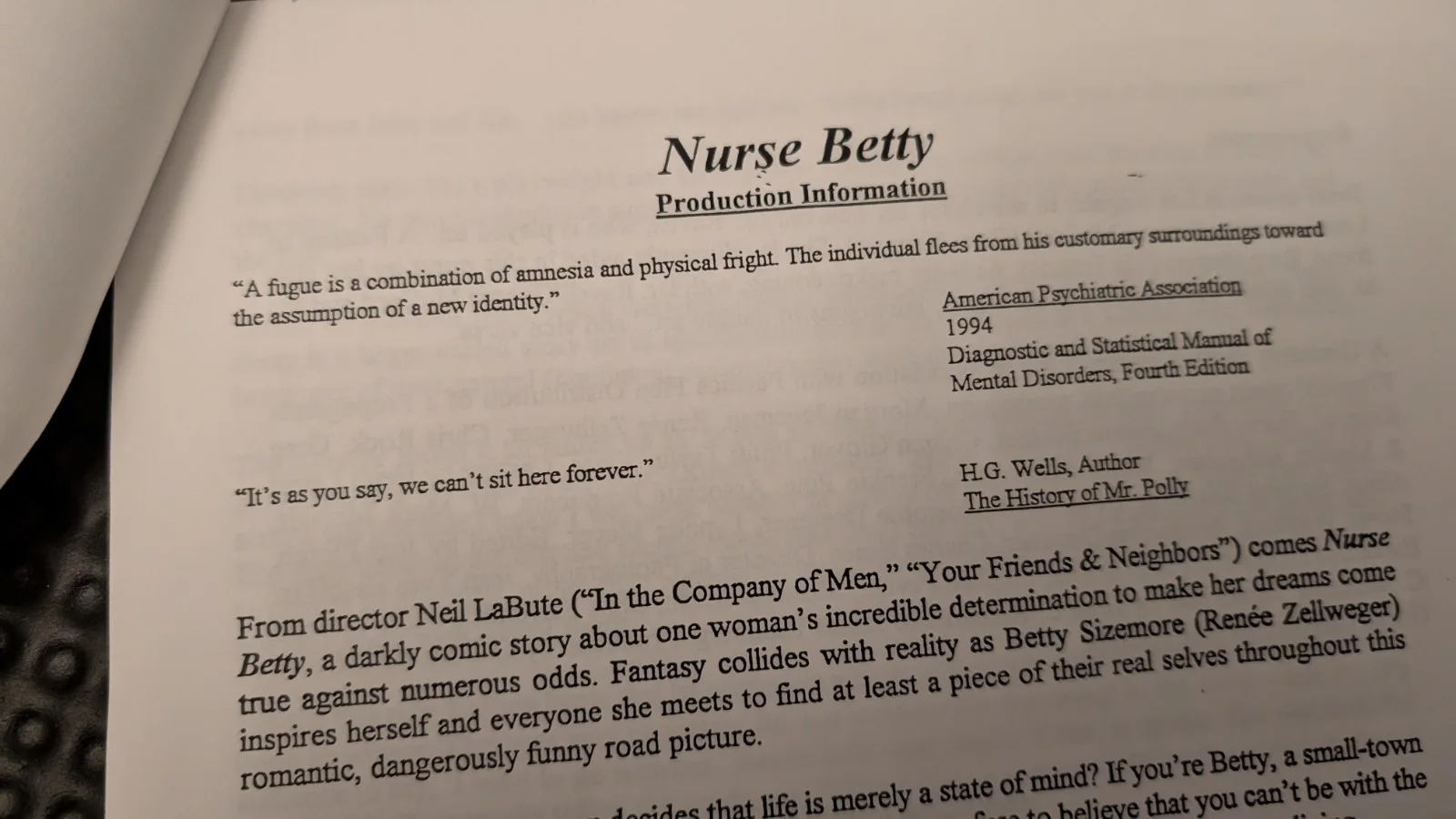 Nurse Betty 2000, Neil LaBute Renee Zellweger Morgan Freeman press kit 13 slides, изображение 3