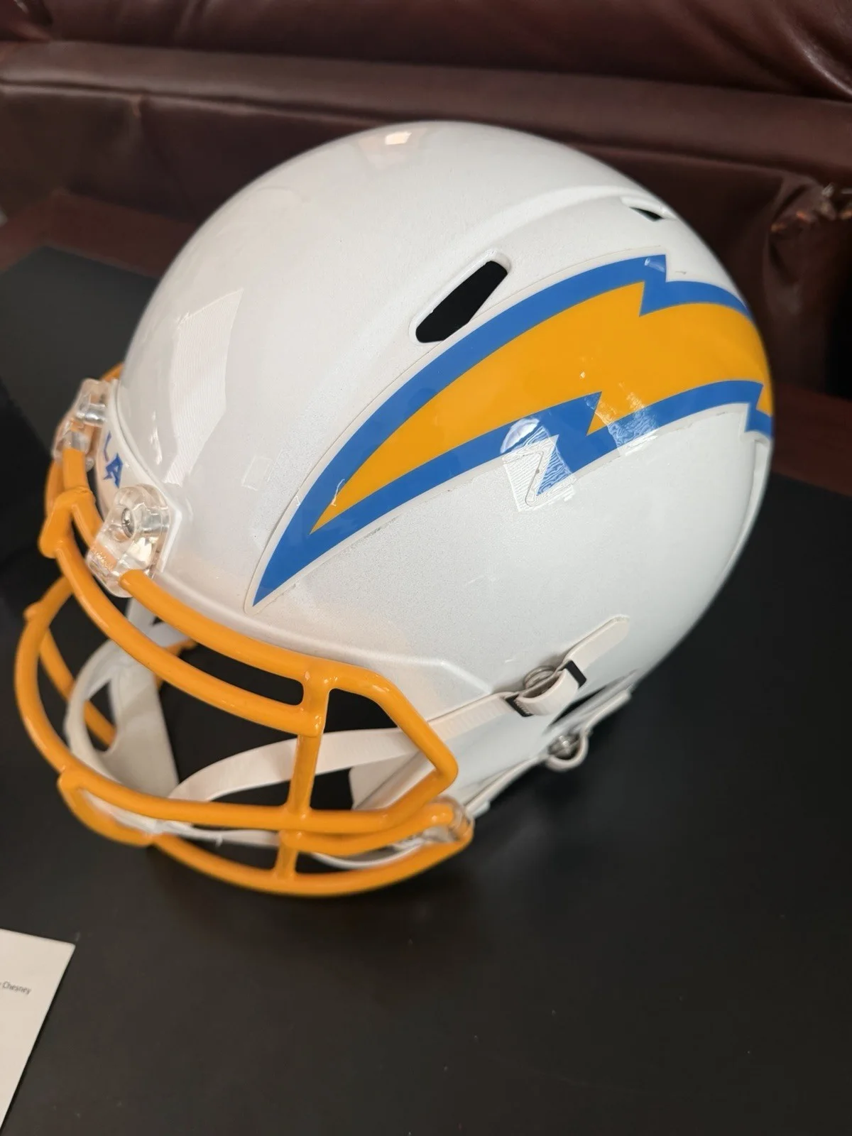 KENNY CHESNEY SIGNED SPEED REPLICA LA Chargers Helmet, image 2