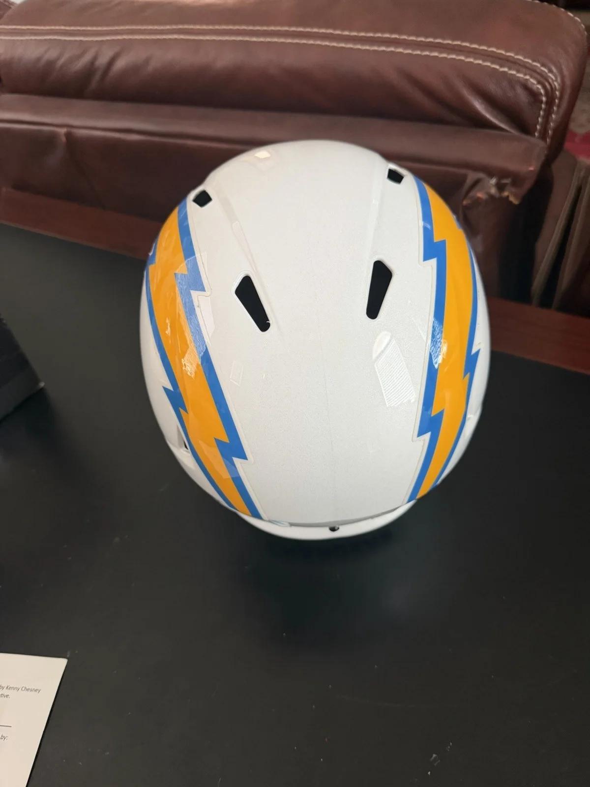 KENNY CHESNEY SIGNED SPEED REPLICA LA Chargers Helmet, image 4