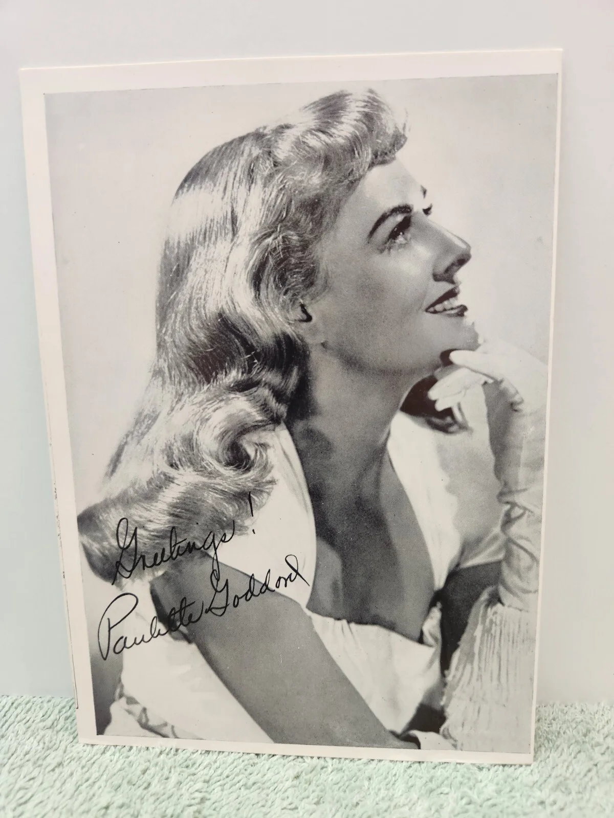 Paulette Goddard — Paulette Goddard Signed Autographed 5x7 Photograph Mail Away Fan Photo