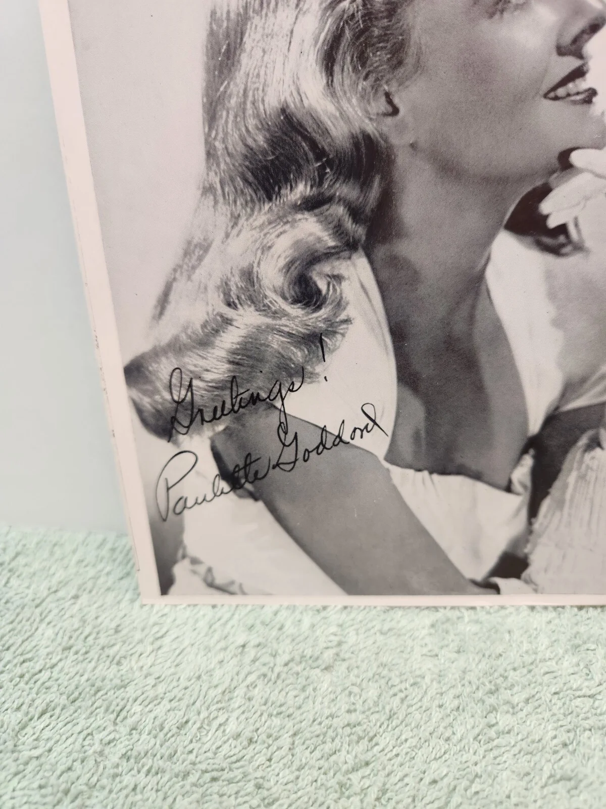 Paulette Goddard — Paulette Goddard Signed Autographed 5x7 Photograph Mail Away Fan Photo, изображение 2