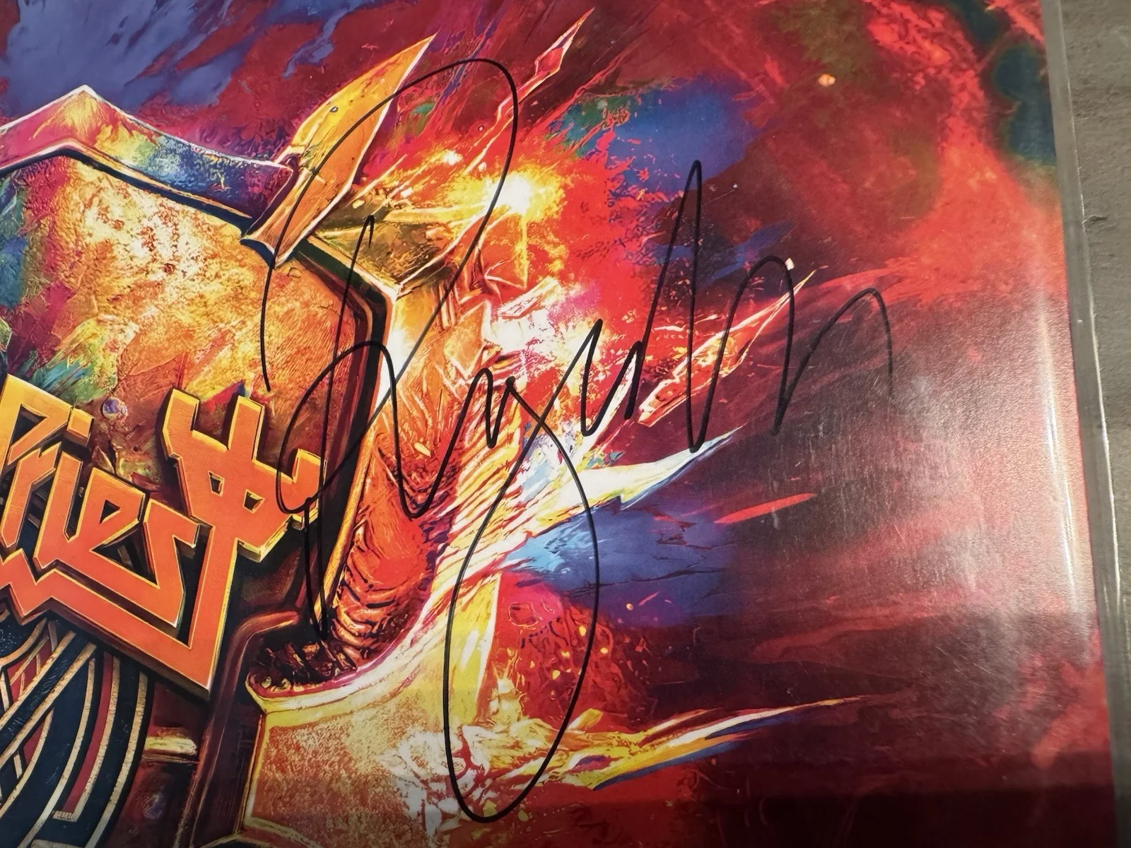 Judas Priest SIGNED Invincible Shield Autographed Vinyl LP, image 5