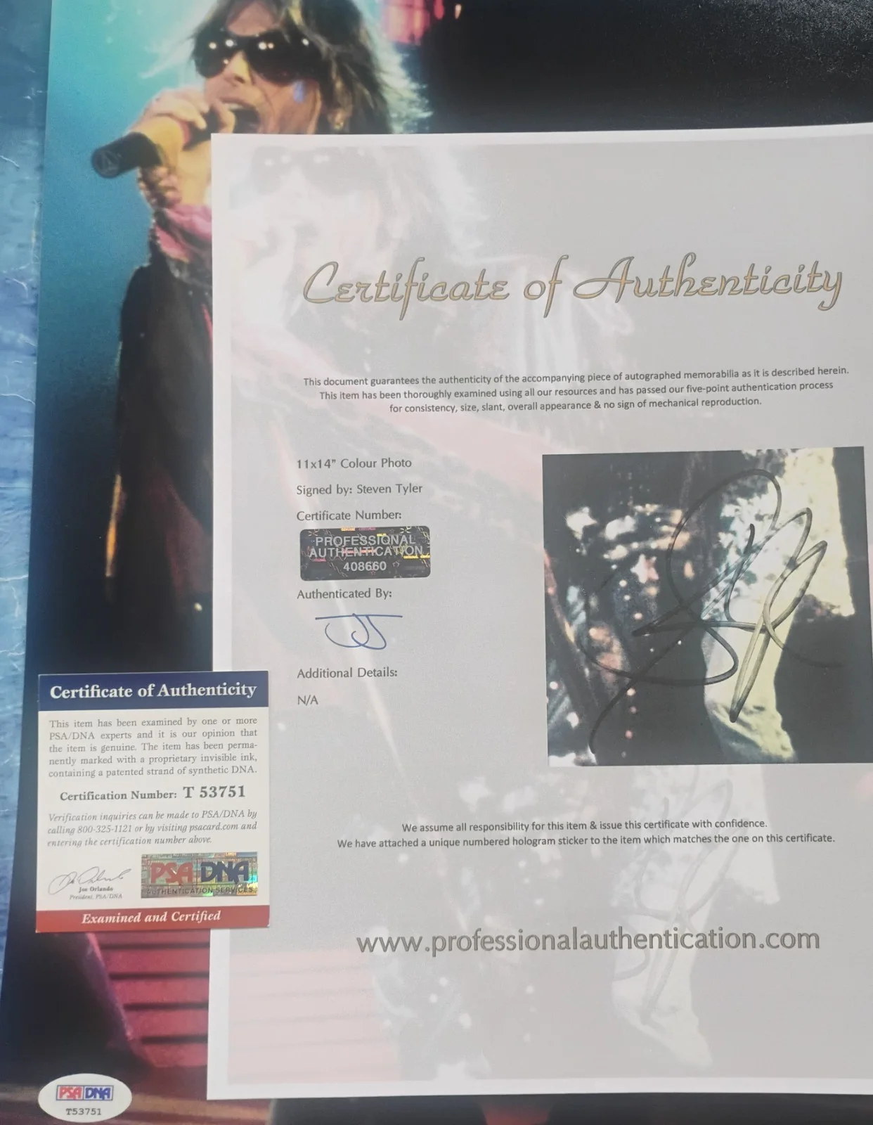 Steven Tyler Hand Signed Autograph 11x14 Photo PSA COA Aerosmith NO US TARIFF, изображение 4