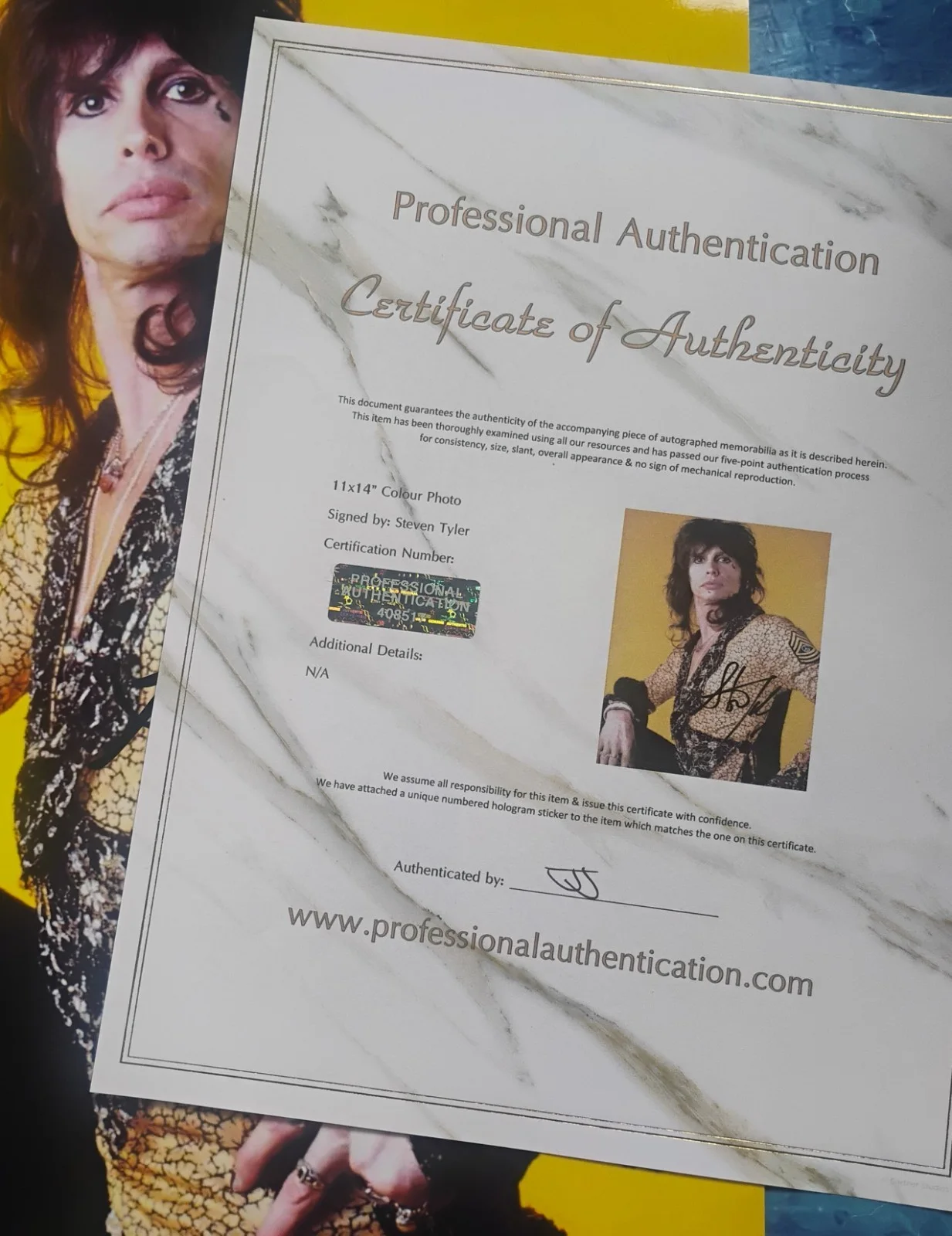Steven Tyler Hand Signed Autograph 11x14 Photo COA Aerosmith NO US TARIFF, изображение 4