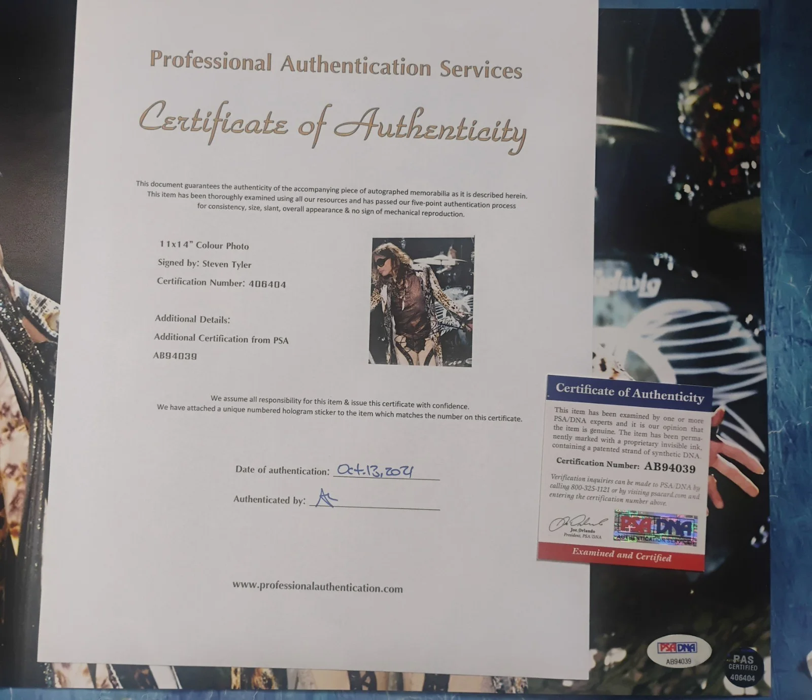 Steven Tyler Hand Signed Autograph 11x14 Photo PSA COA Aerosmith NO US TARIFF, image 4