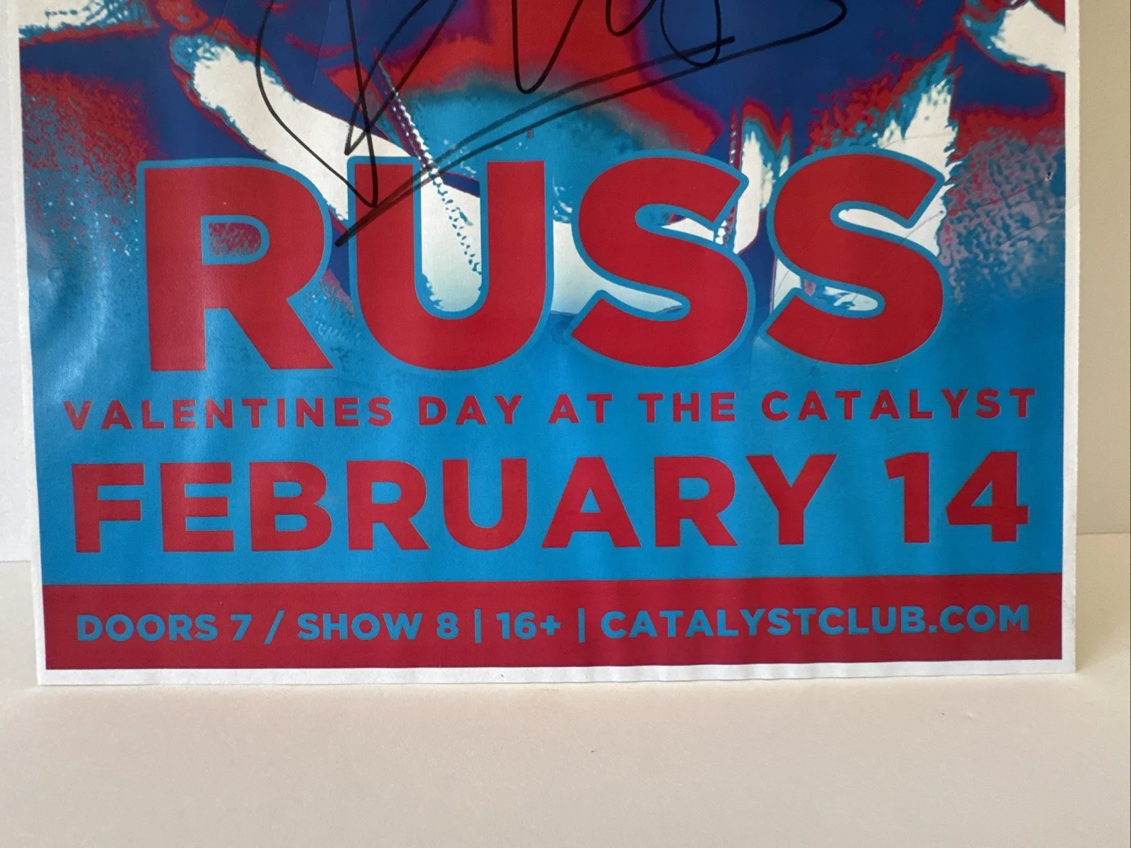 RUSS Rapper Hand Signed Autograph Russell Vitale Concert Poster Catalyst SC Rap, изображение 4