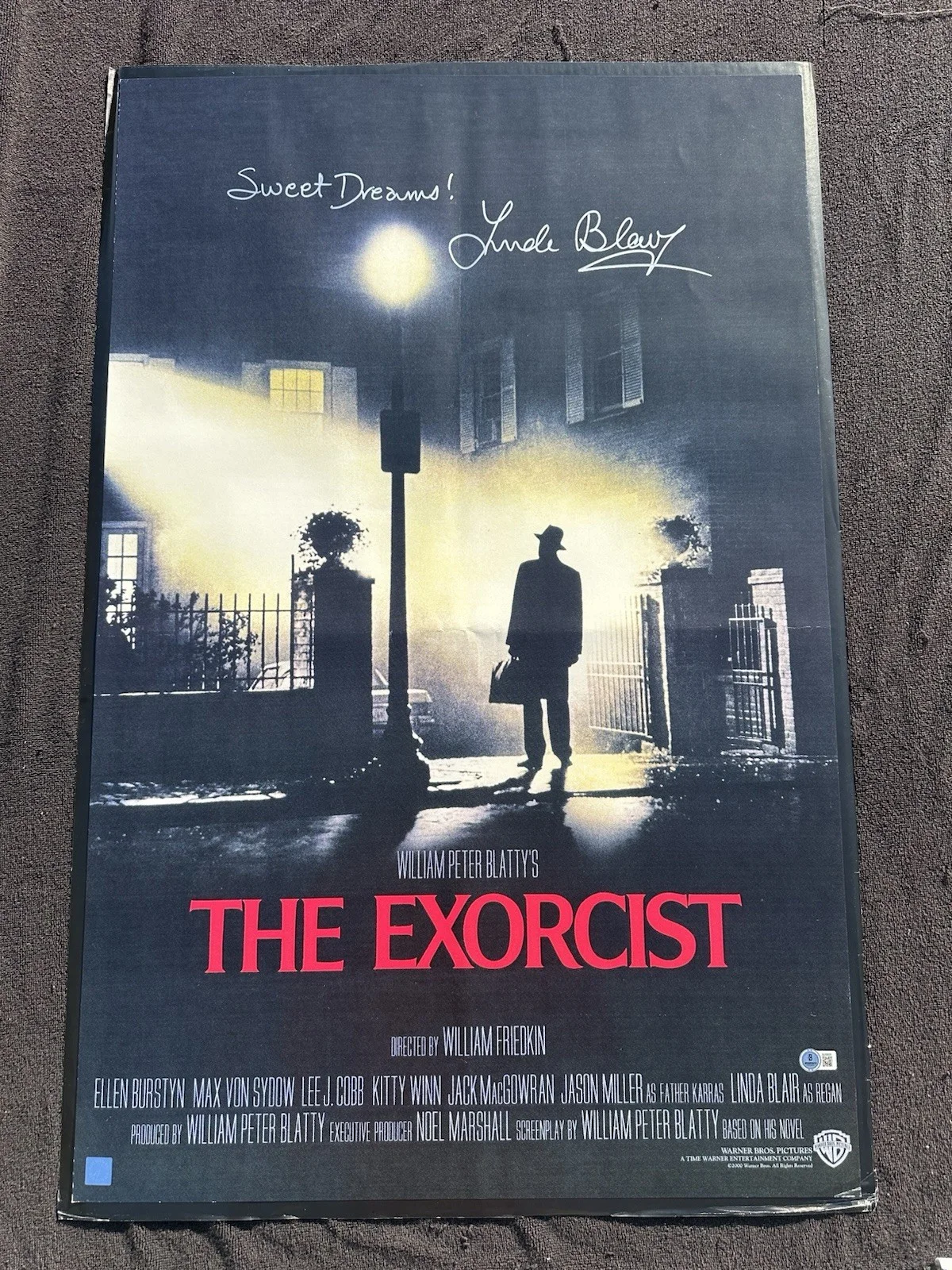 Linda Blair — Linda Blair Autograph Signed THE EXORCIST 27x40 Movie Poster BECKETT BAS LOA COA