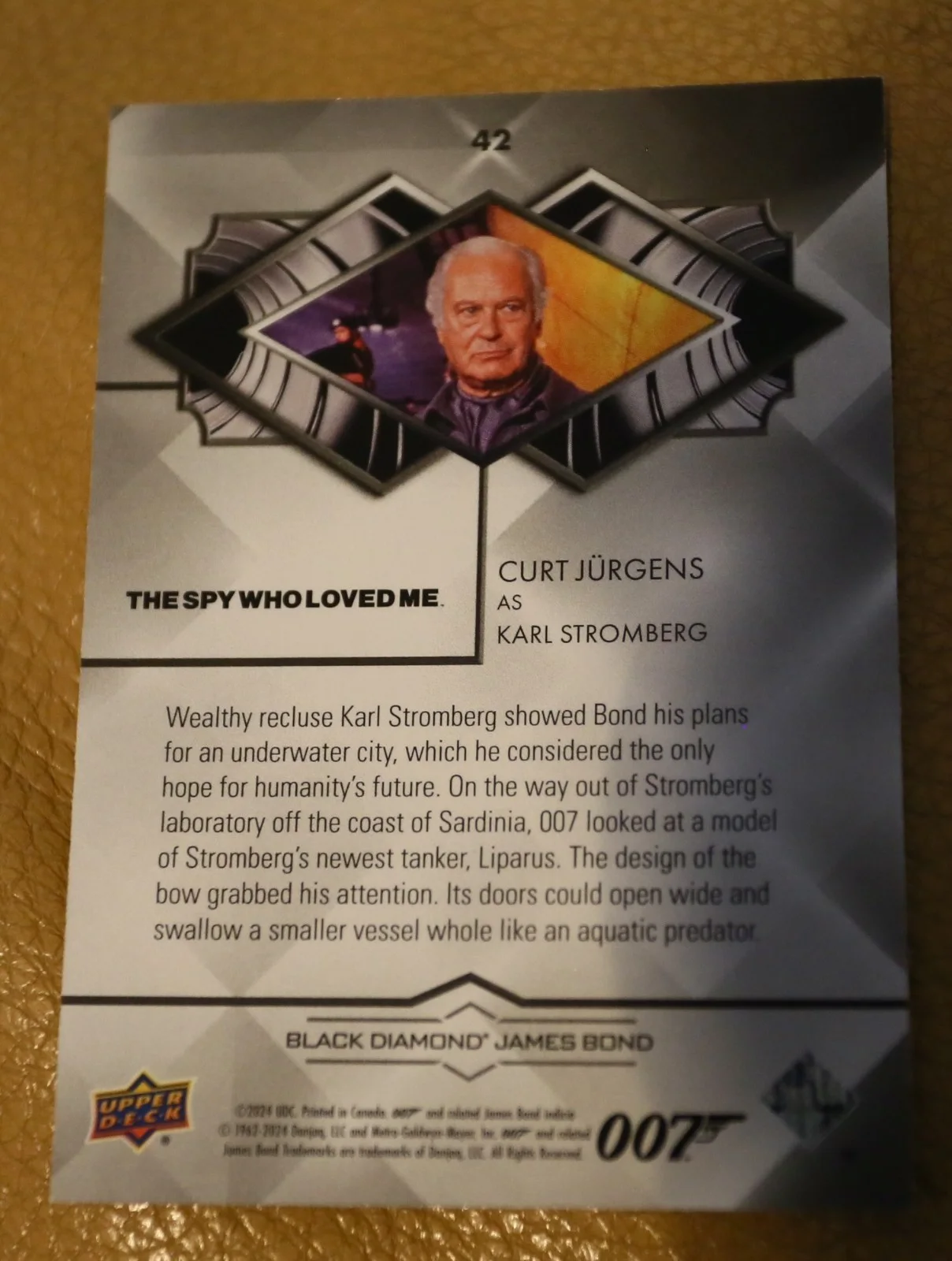 JAMES BOND NUMBER 105 of 199 CURT JURGENS STROMBERG BLACK DIAMOND TRADING CARD, изображение 2