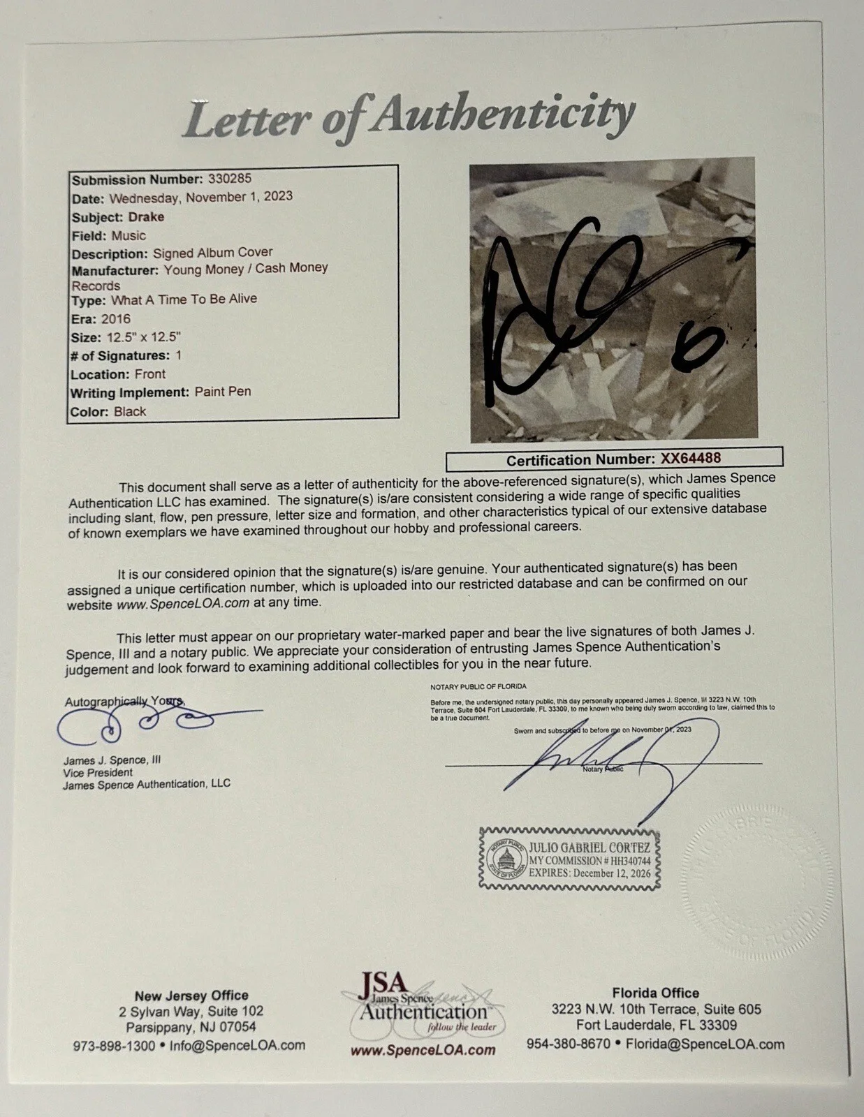DRAKE SIGNED WHAT A TIME TO BE ALIVE VINYL RECORD ALBUM LP + JSA LOA, image 4