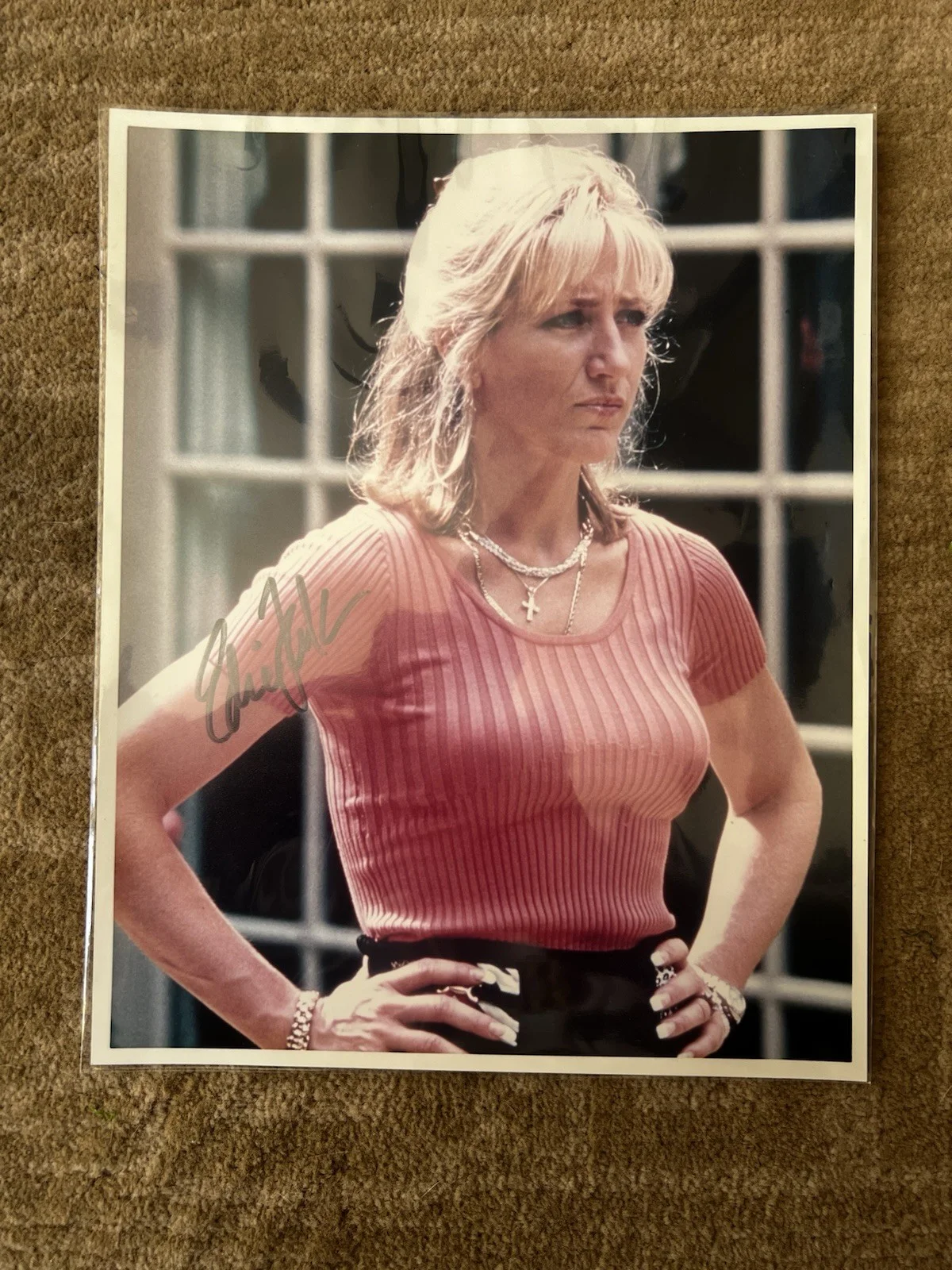 Edie Falco — Edie Falco signed Carmela Soprano The Sopranos 8x10 photo